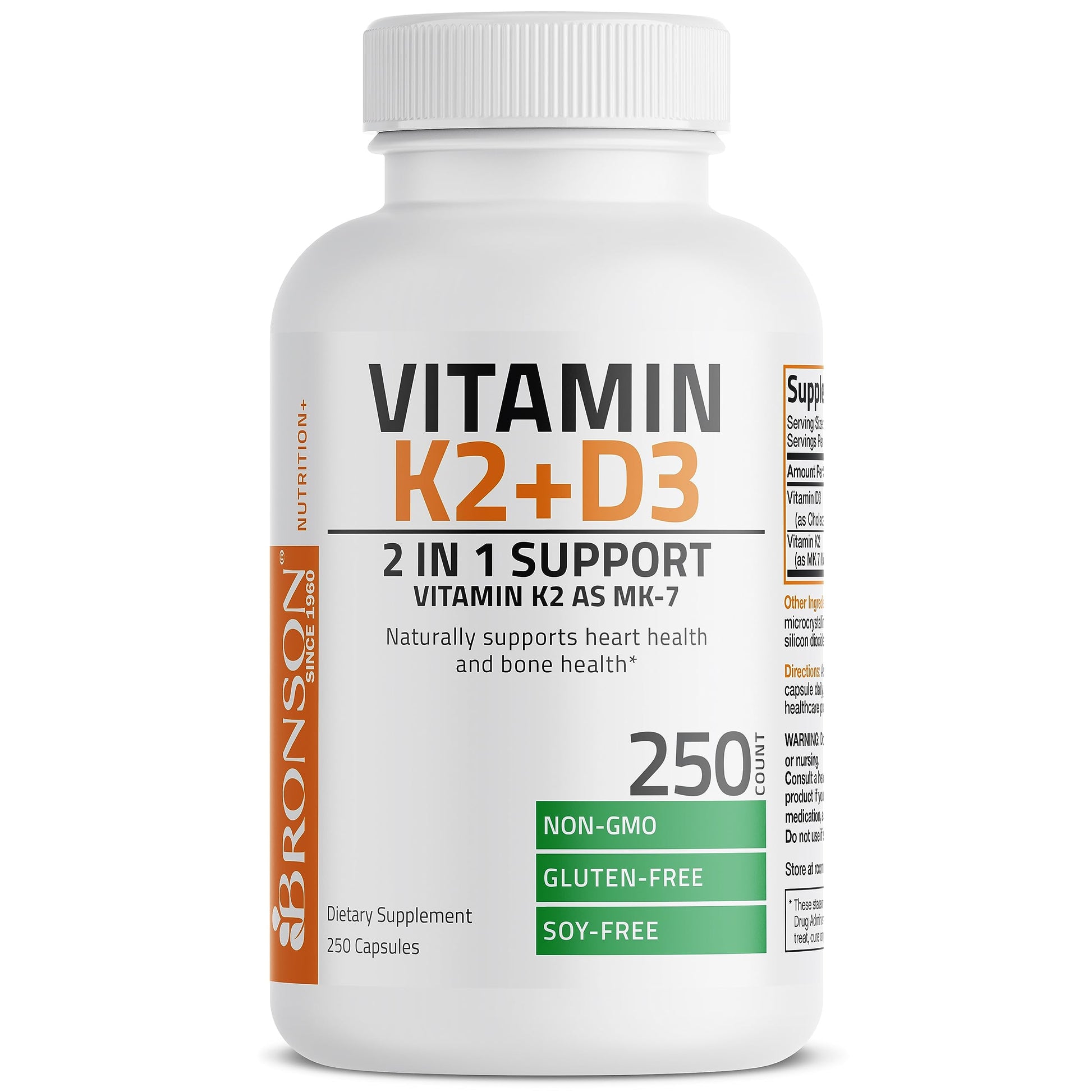 Bronson Vitamin K2 (MK7) with D3 Supplement Bone and Heart Health Non-GMO BronsonAu supplements