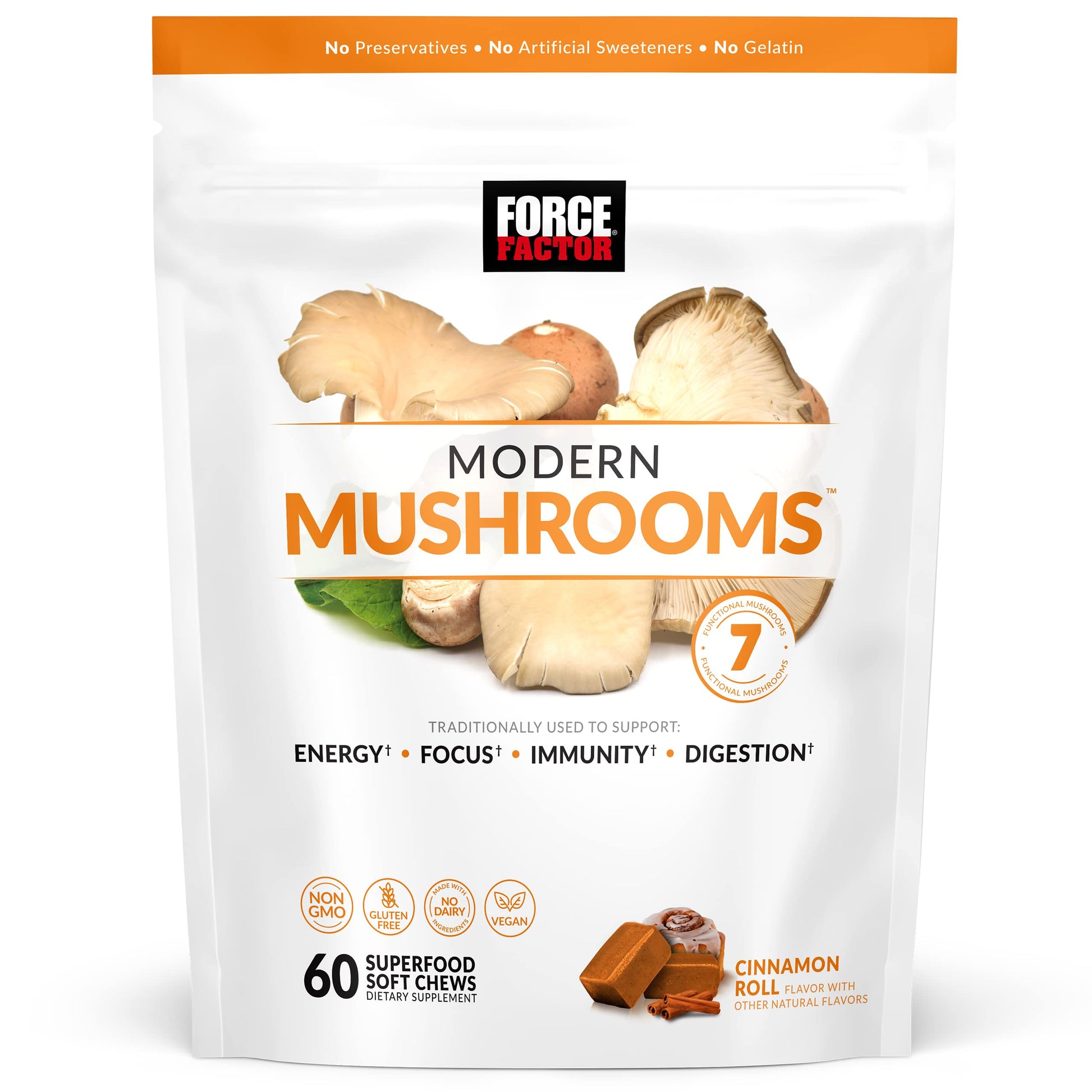 FORCE FACTOR Modern Mushrooms Soft Chews, Mushroom Supplement with Lions Mane Force FactorAu supplements