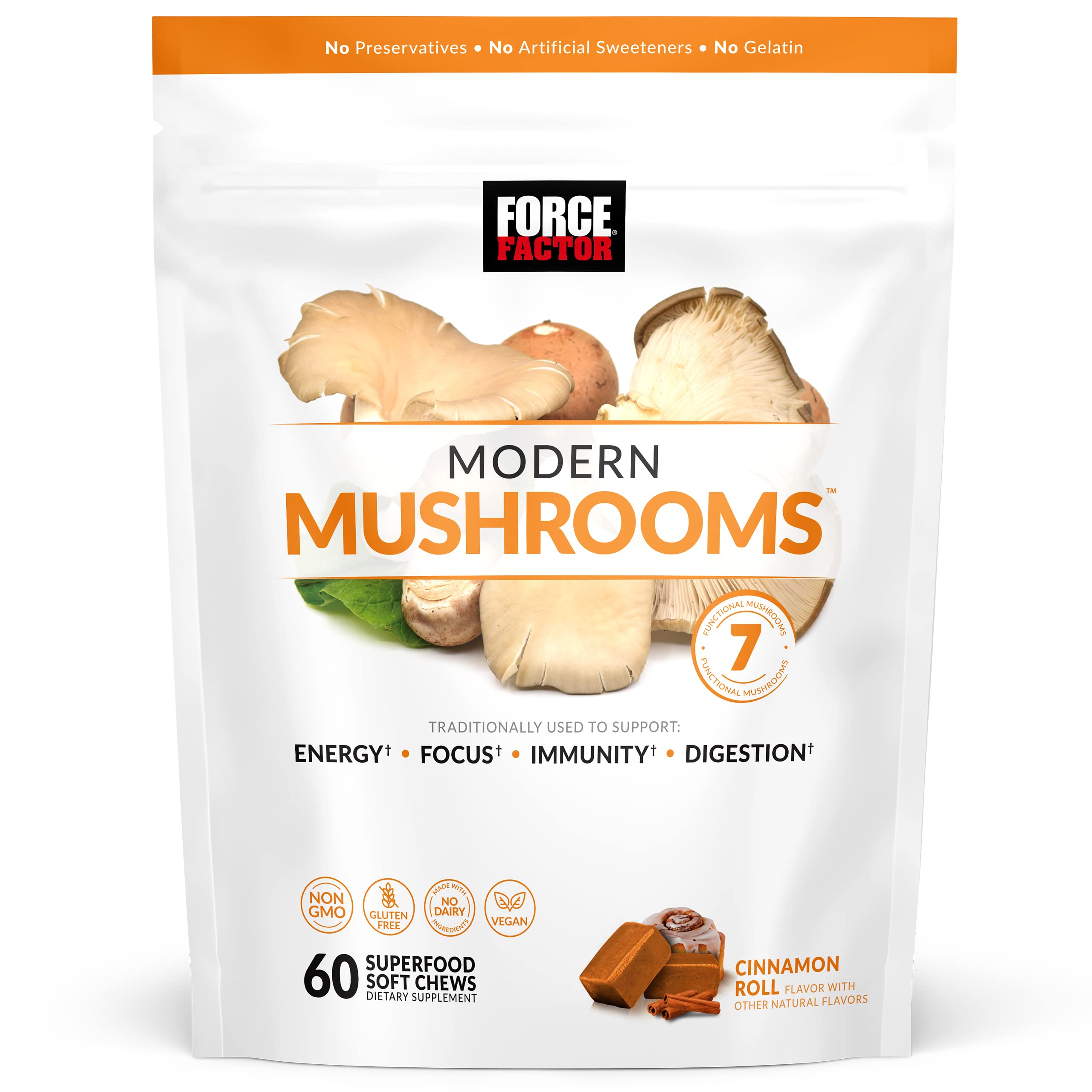 FORCE FACTOR Modern Mushrooms Soft Chews, Mushroom Supplement with Lions Mane Force FactorAu supplements
