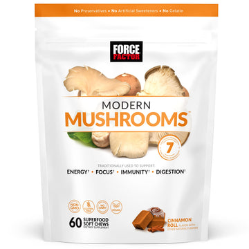 FORCE FACTOR Modern Mushrooms Soft Chews, Mushroom Supplement with Lions Mane Force FactorAu supplements