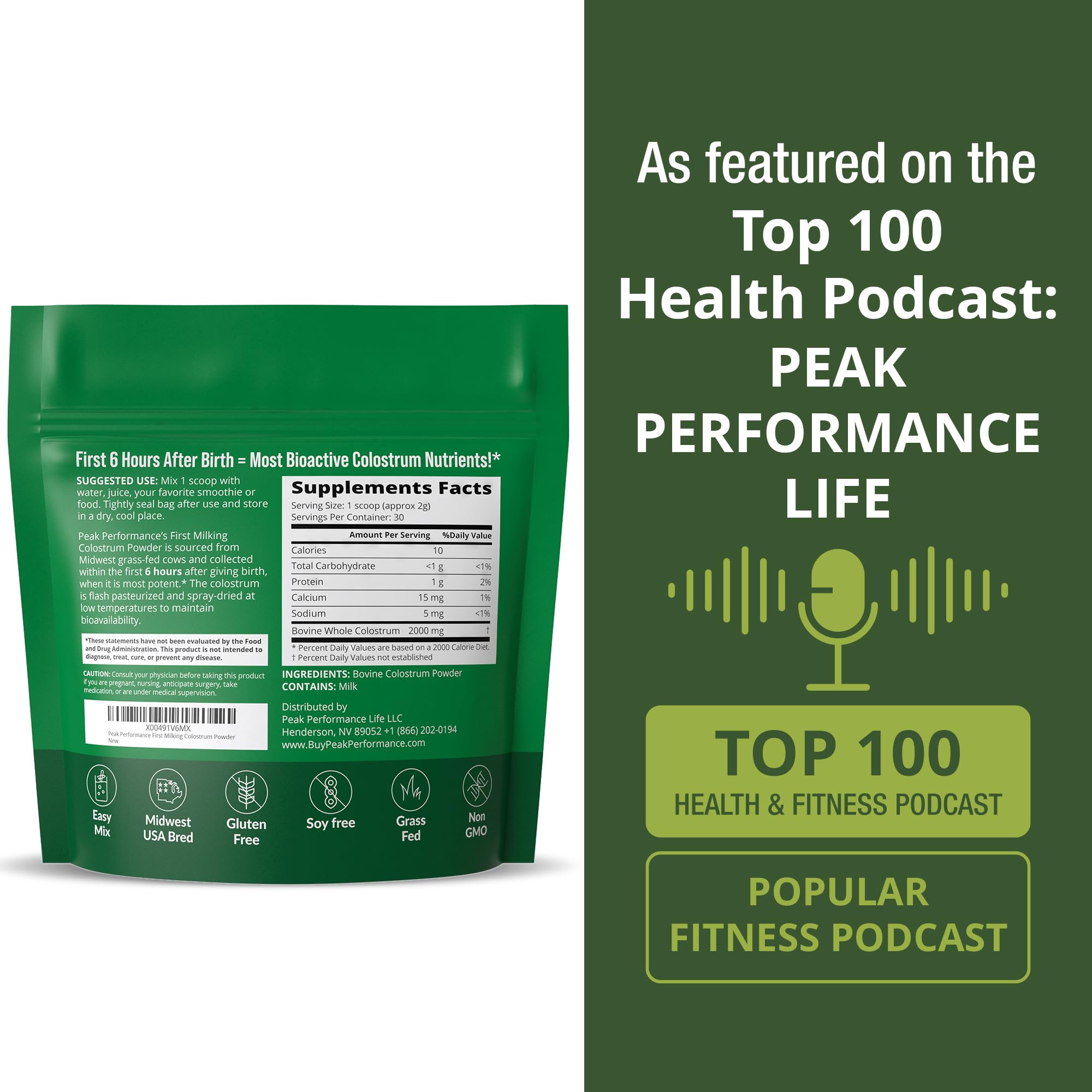 First Milking Colostrum Powder from Grass Fed USA Cows Milked Within 6 Hours of Giving Birth to Get the Most Bioactive Nutrients. High Immunoglobulin Non-GMO Bovine Colostrum Supplement for Humans Peak PerformanceAu supplements