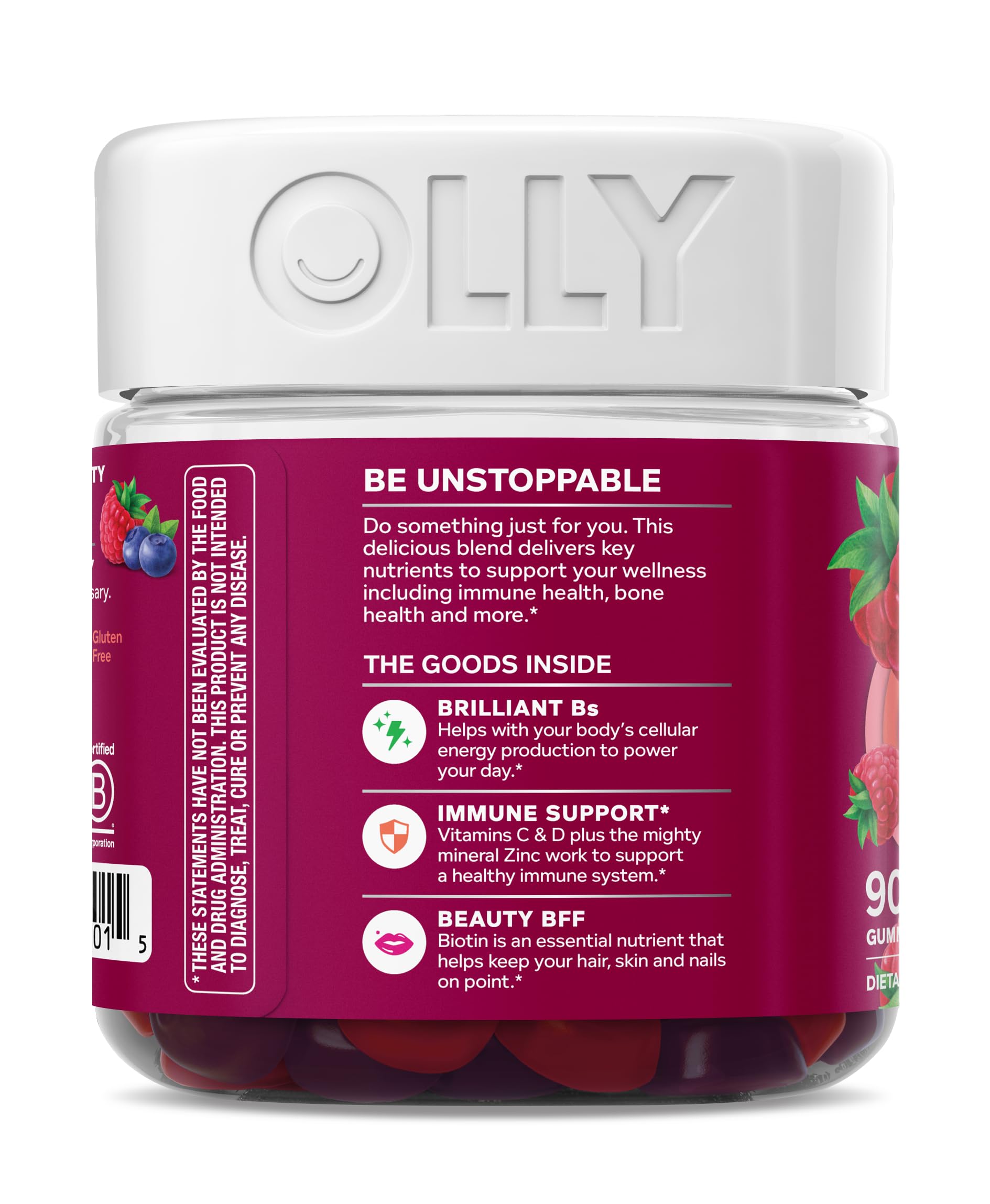 OLLY Women's Multivitamin Gummy, Vitamins A, D, C, E, Biotin, Folic Acid, Adult Chewable Vitamin, Berry Flavor OLLYAu supplements