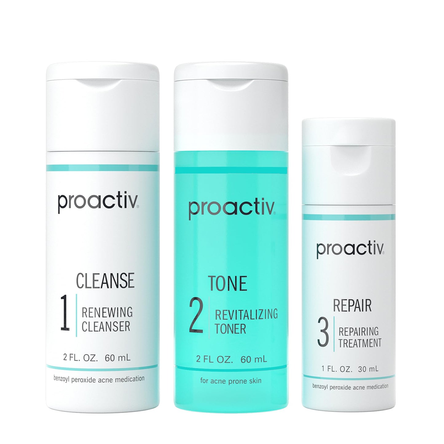 Proactiv 3 Step Acne Treatment - Benzoyl Peroxide Face Wash, Repairing Acne Spot Treatment for Face and Body ProactivUS supplements