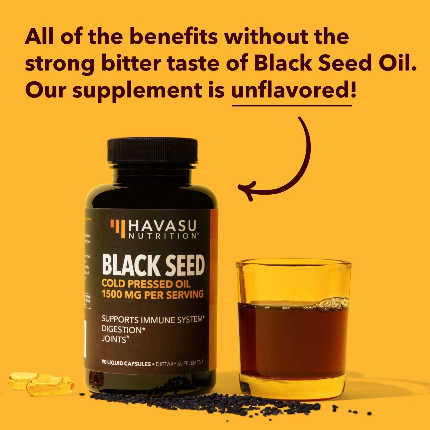 Black Seed Oil Nigella Sativa Cold-Pressed Capsules | 1500mg Black Cumin Seed Oil HAVASU NUTRITIONUS supplements