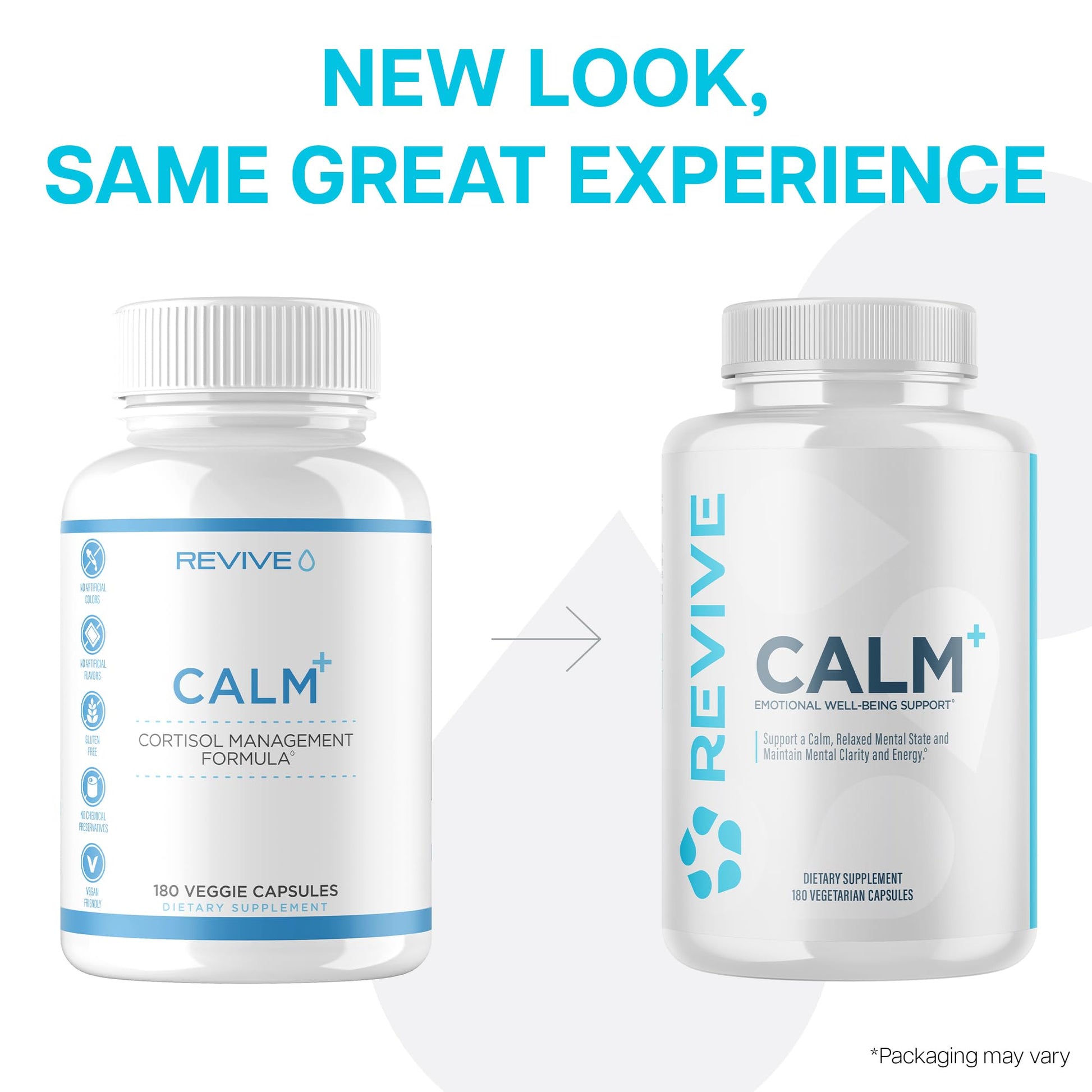 Revive MD Calm, Emotional Well-Being Support Supplement - Stress Management for Men & Women - Mood Enhancement Supplement Promotes Relaxation with L-Theanine, GABA & 5-HTP (180 Capsules, 30 Servings) ReviveAu supplements