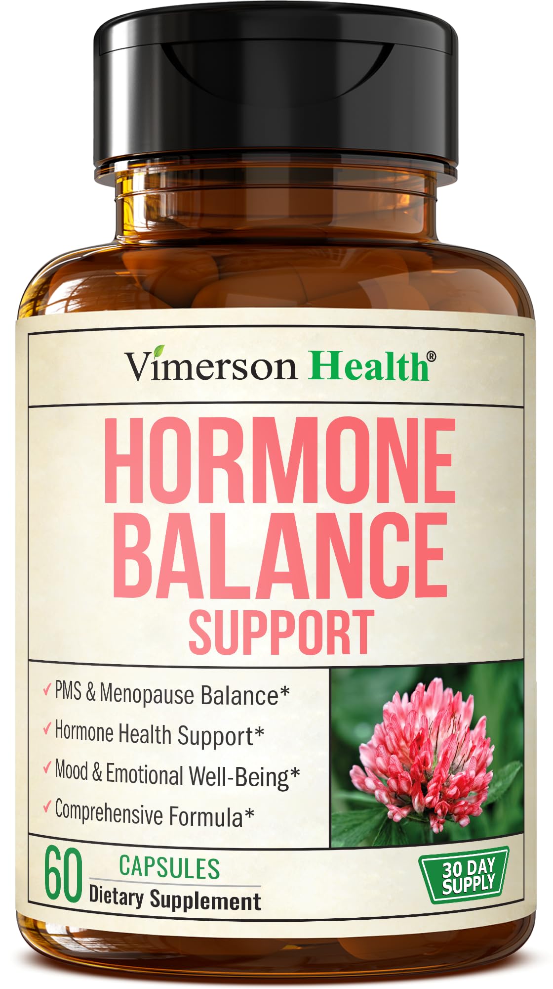 Hormone Harmony for Women with Black Cohosh, Dong Quai & Red Clover – Natural Hormone Balance for Women of All Ages – Supports PMS, Menopause & Mood – Women’s Hormone Balance Supplement – 60 Capsules Vimerson HealthAu supplements