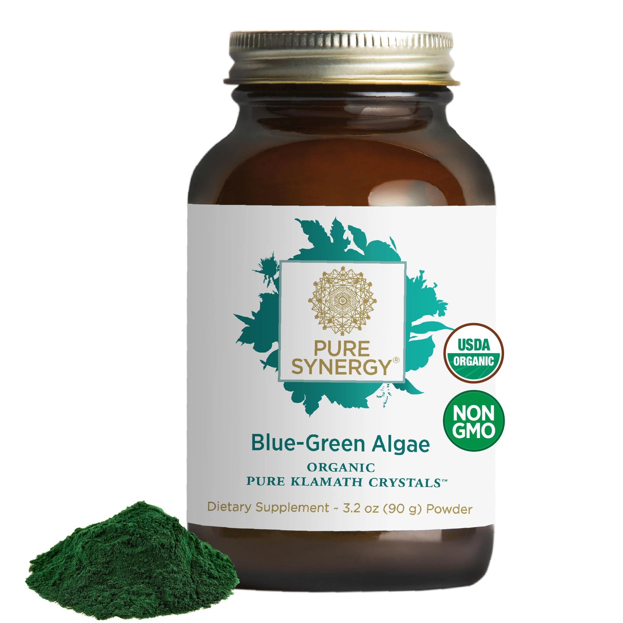 PURE SYNERGY Blue-Green Algae Powder | Superfood Powder with Chlorophyll | Organic AFA Blue Green Algae Supplement | Supports Energy, Mental Clarity, and Detoxification (3.2 oz.) PURE SYNERGYAu supplements
