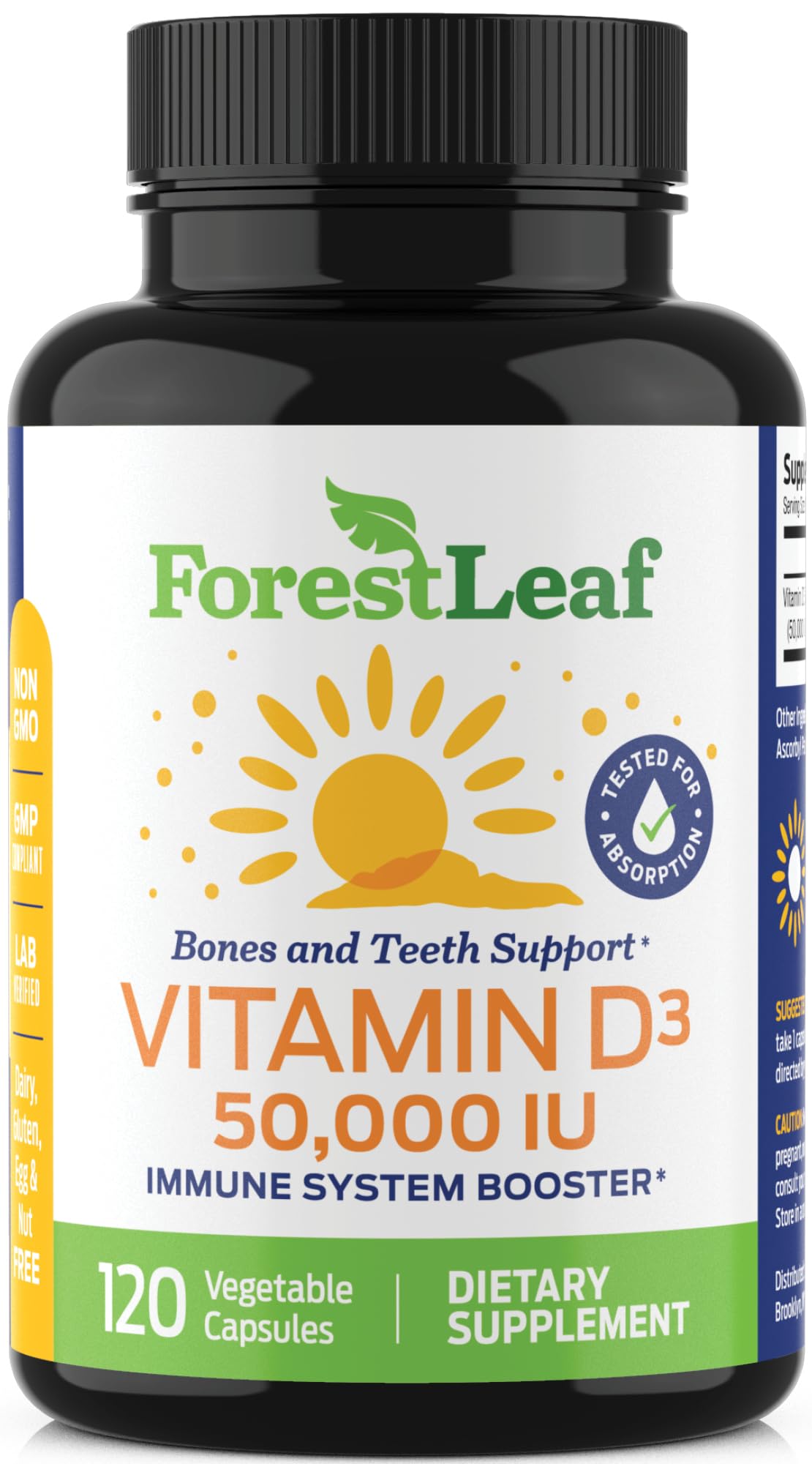 ForestLeaf - Vitamin D3 IU Weekly Supplement - Vitamin D Capsules for Bones ForestLeafUS supplements