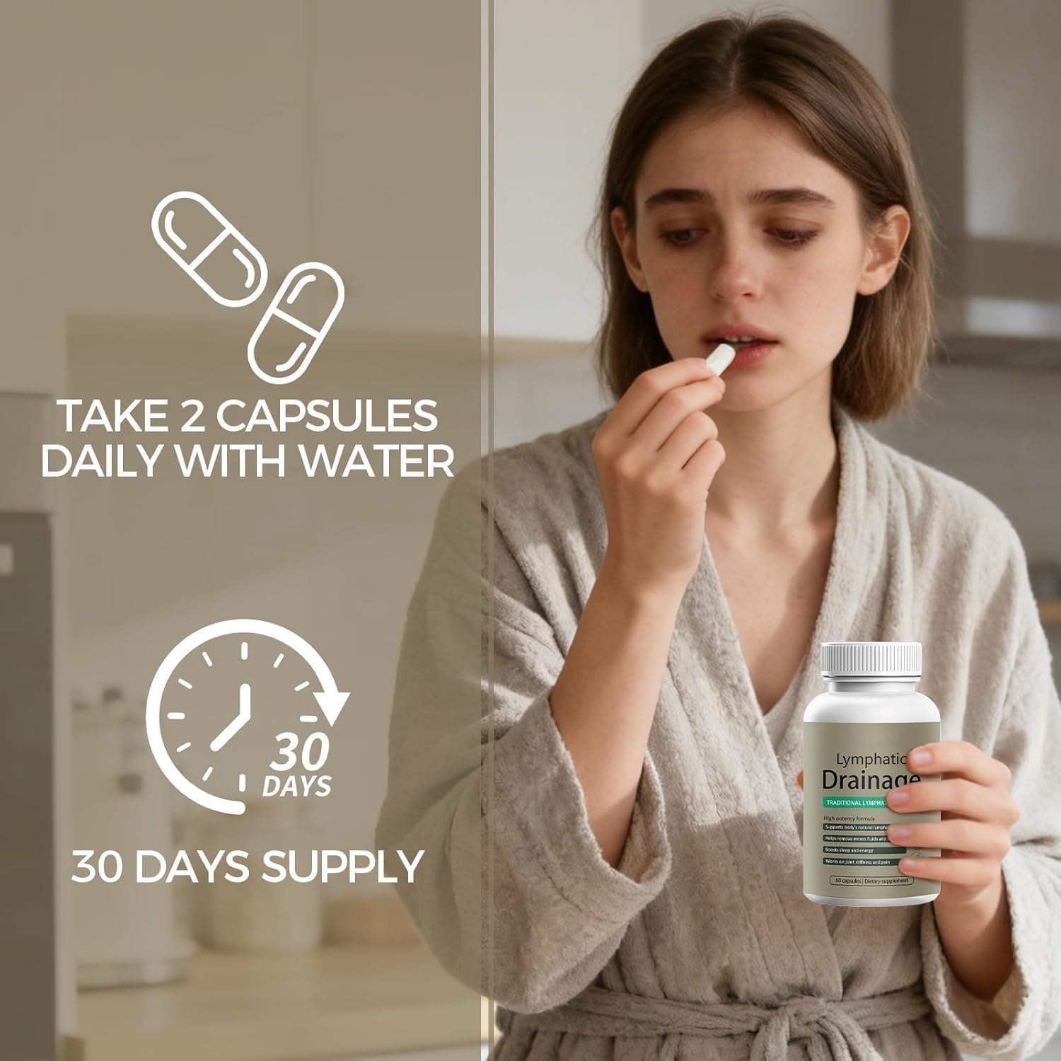 MOKA Lymphatic Drainage Capsules, New Maximum Potency Formula with Dandelion Extract, Cleavers Extract - Supports Cellulite Reduction 60 Capsules.xx MOKAAu supplements