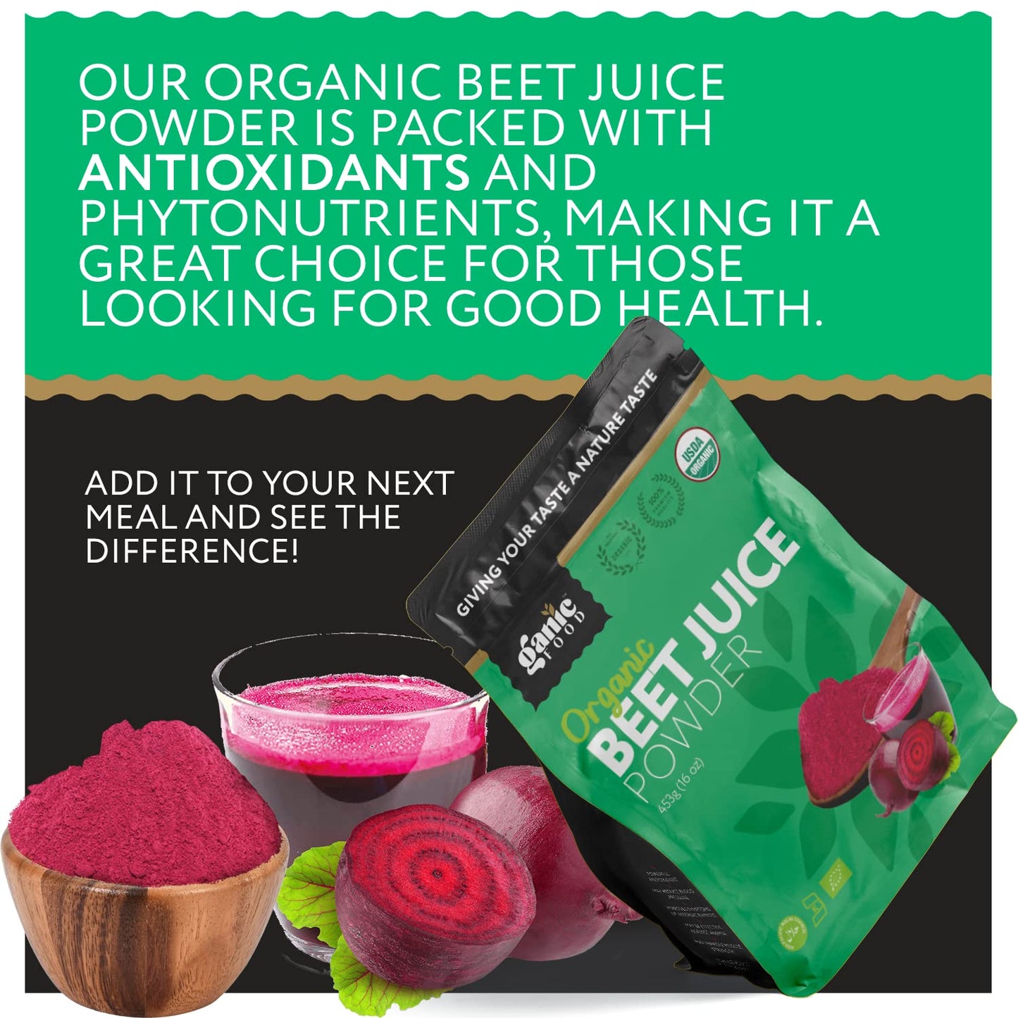 Ganic Food Organic Beet Root Juice Powder, 16 Ounces Ganic FoodUS supplements