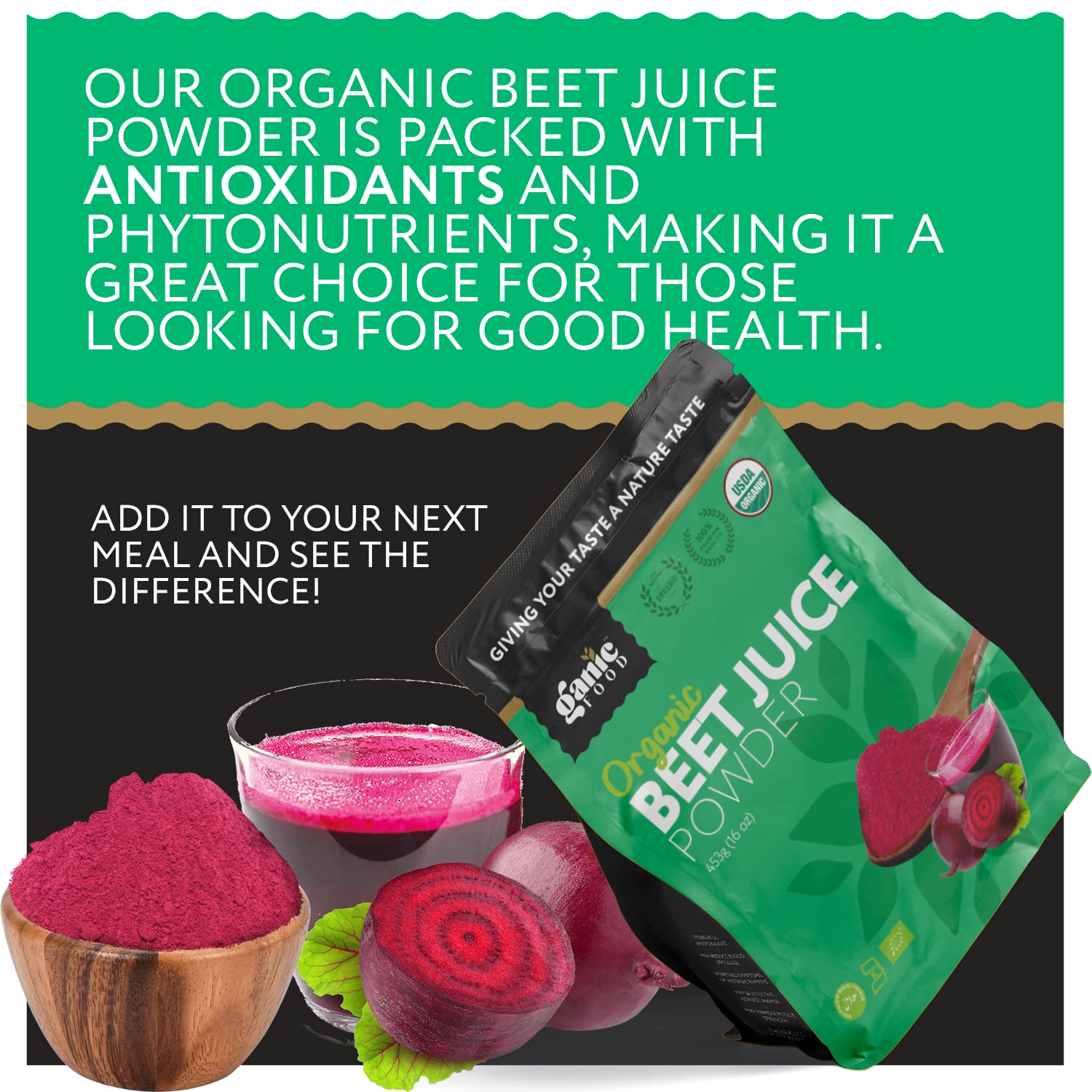 Ganic Food Organic Beet Root Juice Powder, 16 Ounces Ganic FoodAu supplements