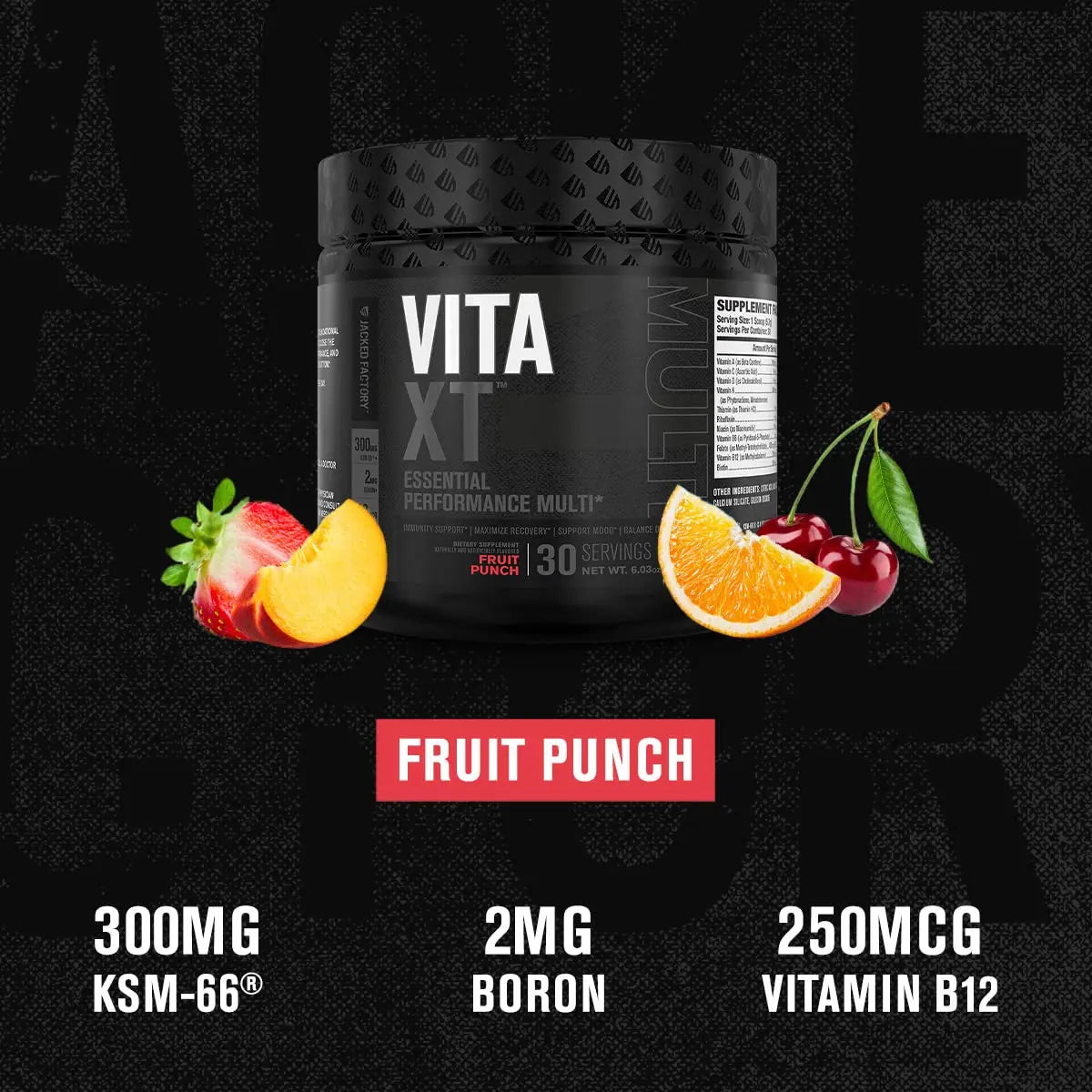 Jacked Factory Vita XT Performance Vitamin Powder - Daily Multivitamin Powder for Men with KSM-66 Ashwagandha, Prebiotic Fiber Jacked FactoryAu supplements