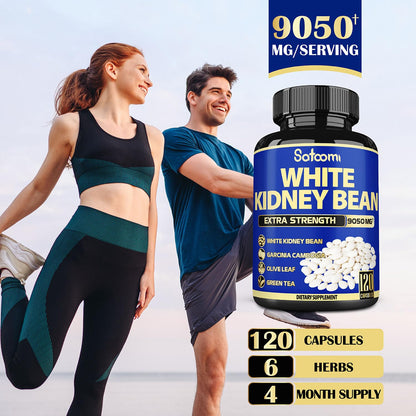 6in1 White Kidney Bean Extract Capsules 9050 Mg - with Garcinia Cambogia, Olive Leaf SatoomiUS supplements
