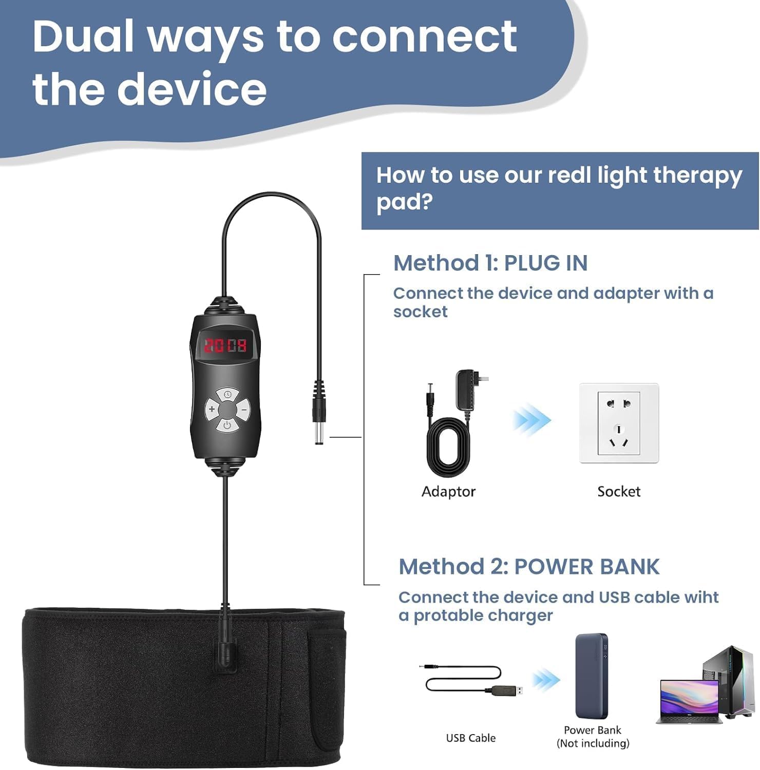 Red Light Therapy Belt - Near Infrared Light Therapy & Red Light Therapy for Body,660nm&850nm AdrxmexnaAu supplements