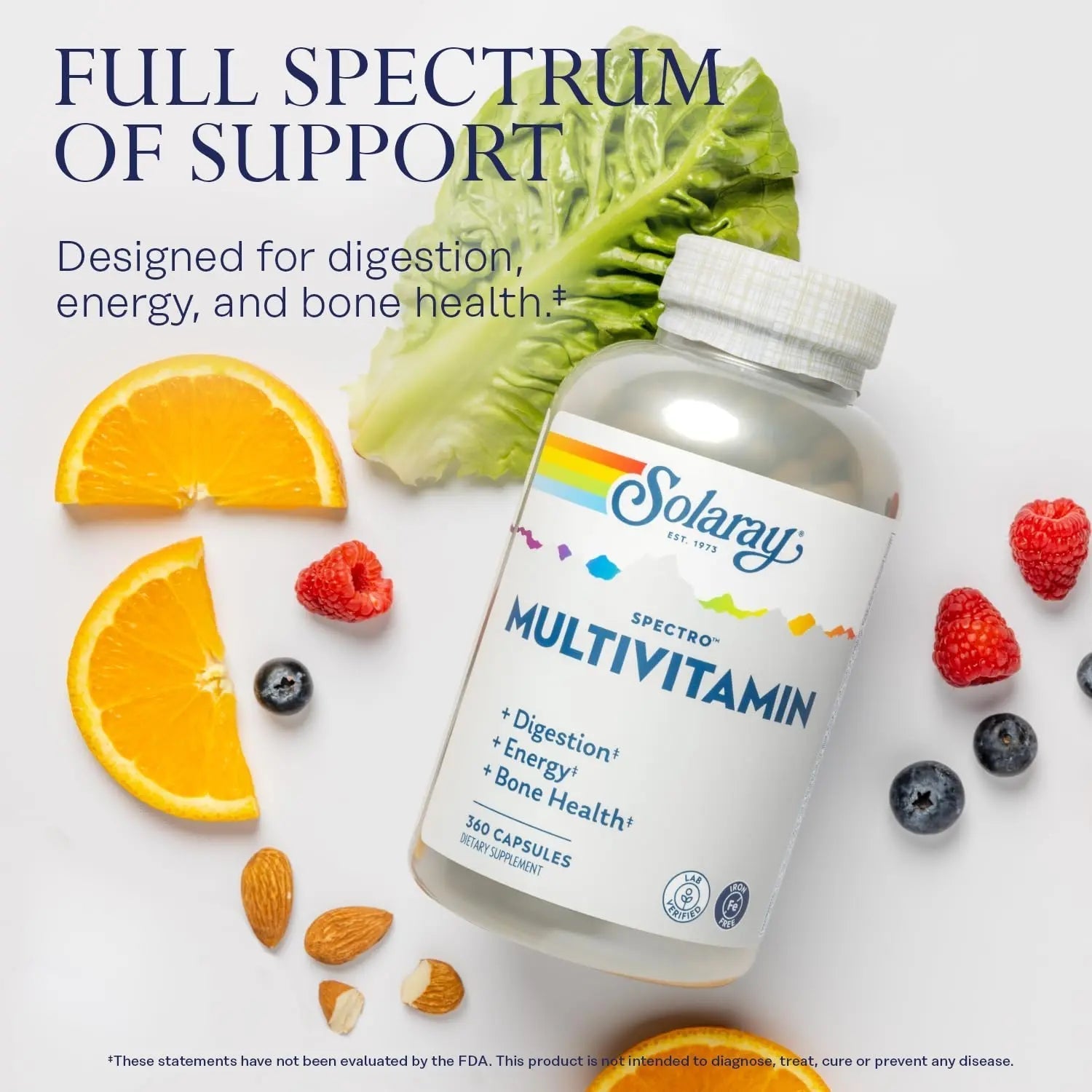 SOLARAY Spectro Multivitamin with Iron - Multi Vitamin with Calcium, Magnesium, Energizing Greens, Herbs & Digestive Enzymes SOLARAYAu supplements