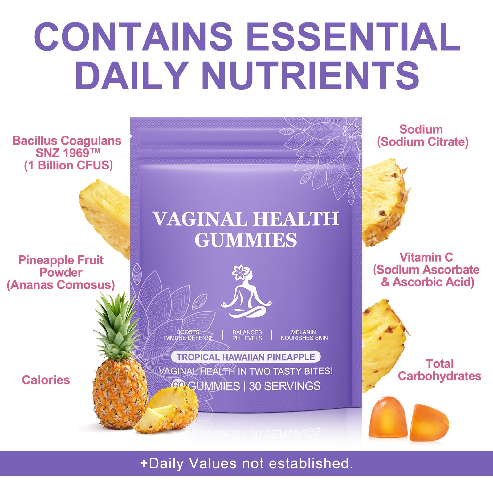 Vital Vaginal Probiotic Gummies for Women, 60PCS Feminine Balance Gummies, PH Balance,Immune Support, Vegan, Gluten-Free, Vaginal Probiotics Supplement, 60 Count DCTTVHVDAu supplements