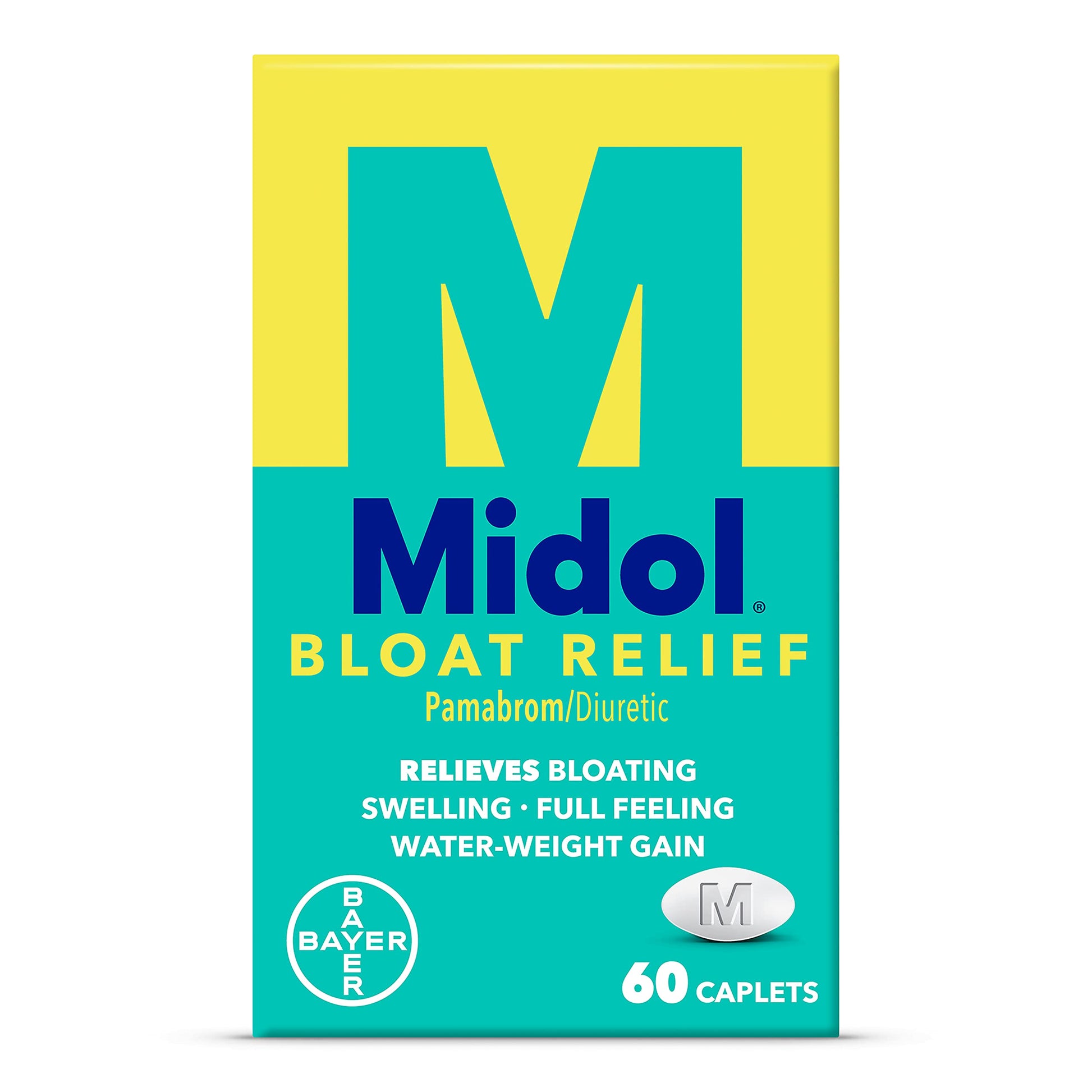 Midol Bloat Relief Caplets with Pamabrom, Relieve Bloating Symptoms Before and During Your Period, Provides Up to 6 Hours of Relief for Women, 60 Count MidolAu supplements