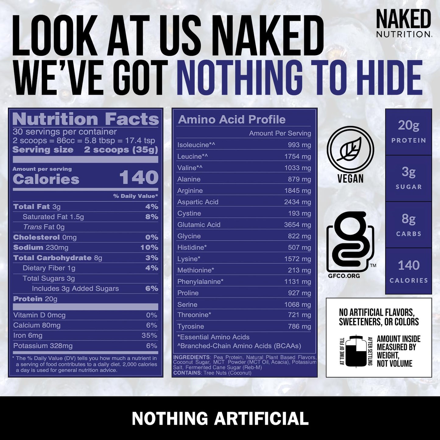 Naked Shake - Blueberry Muffin Protein Powder - Flavored Plant Based Protein Naked NutritionUS supplements