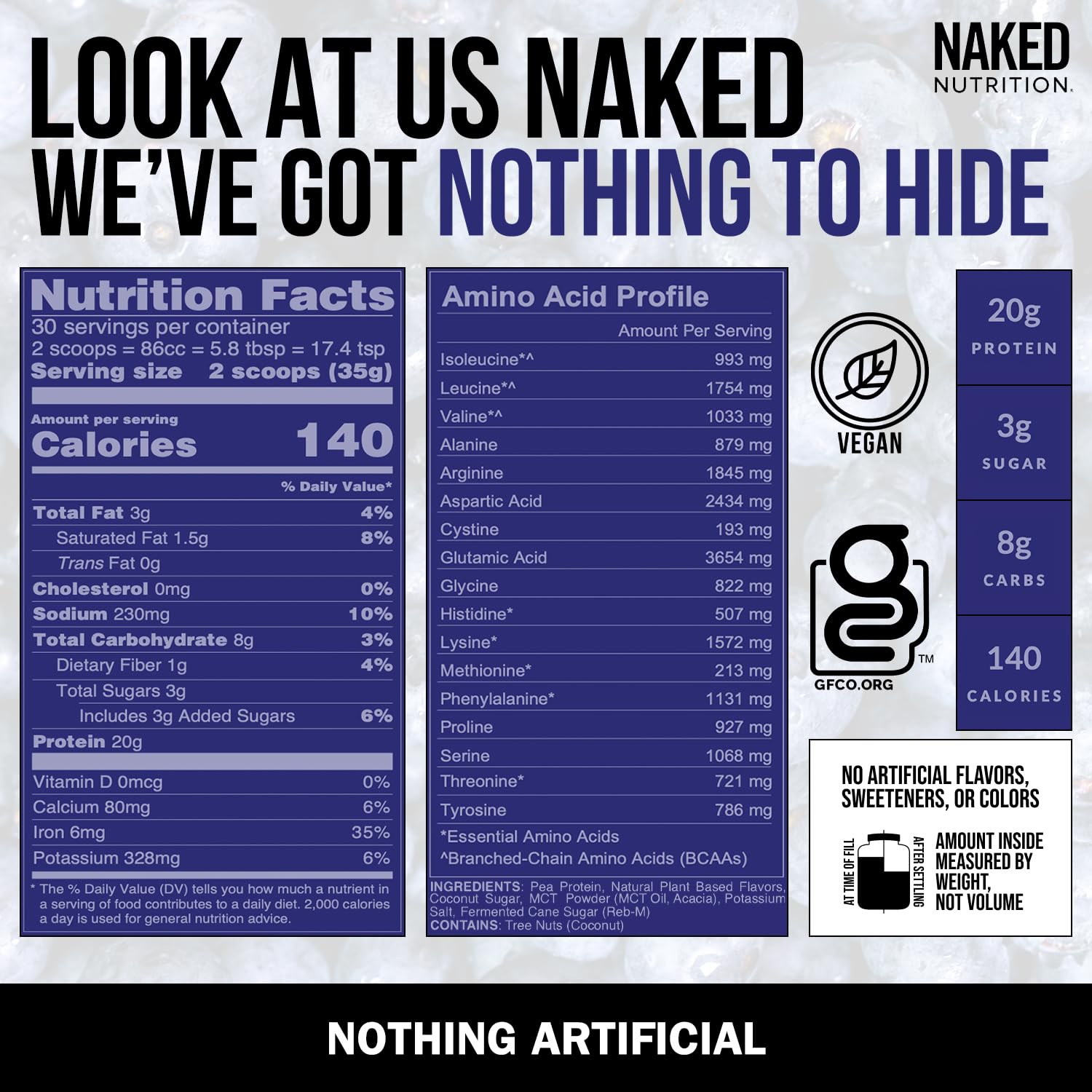 Naked Shake - Blueberry Muffin Protein Powder - Flavored Plant Based Protein Naked NutritionUS supplements