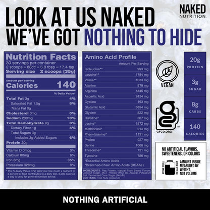 Naked Shake - Blueberry Muffin Protein Powder - Flavored Plant Based Protein Naked NutritionUS supplements