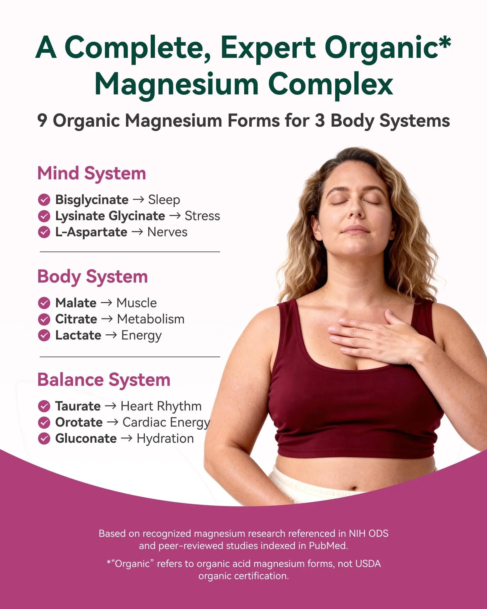9-in-1 Magnesium Complex, 300mg Magnesium from 9 Organic Forms, Glycinate, Citrate, Malate, High Absorption for Sleep & Relaxation, Energy & Muscle Support, 90 Capsules Inner Brightnessnz supplements