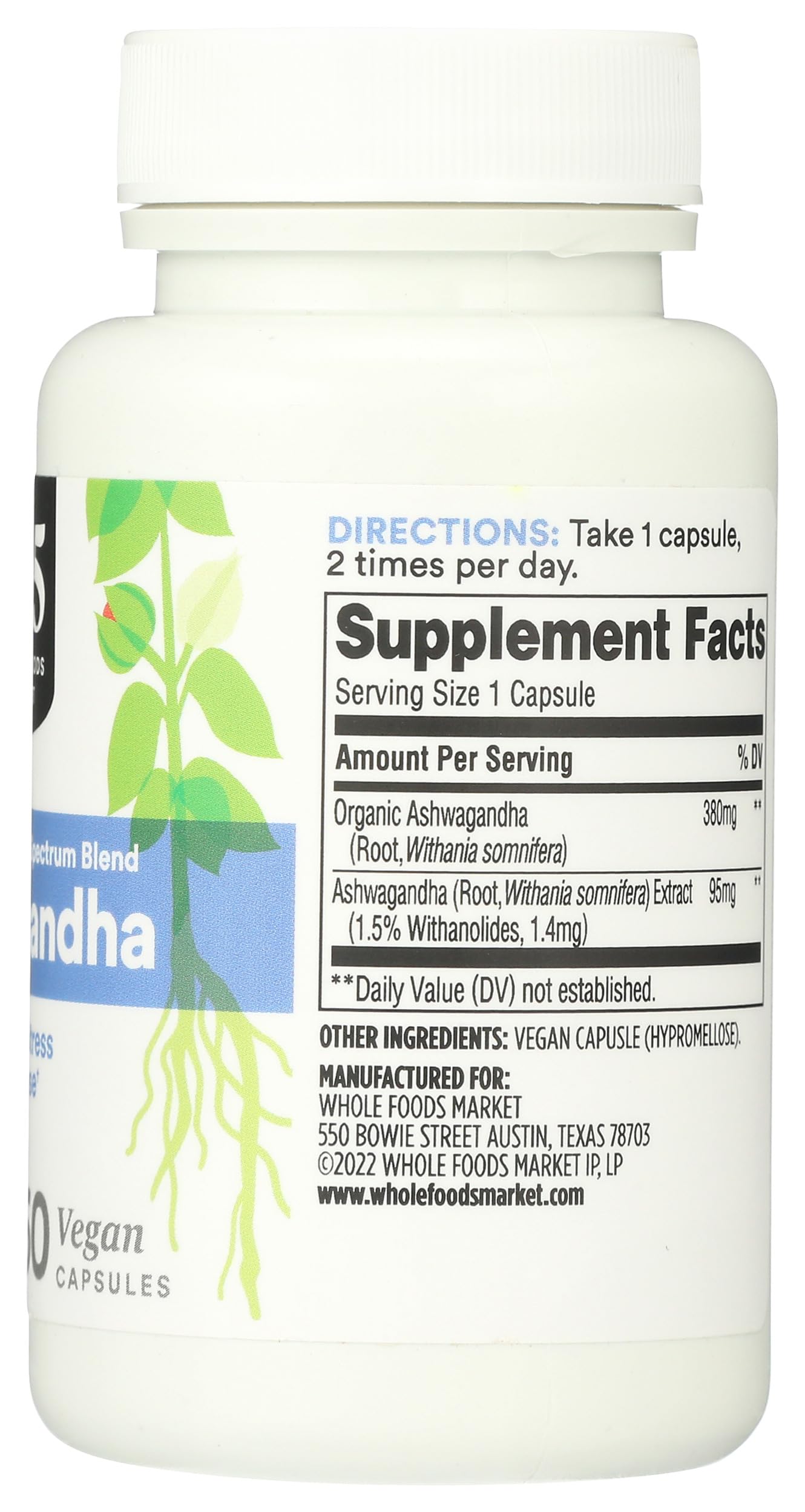 365 By Whole Foods Market, Ashwagandha, 60 Count 365 by Whole Foods MarketAu supplements