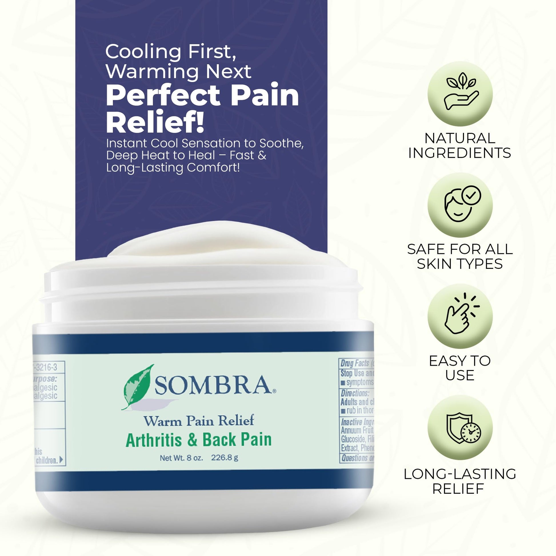 Sombra Warm Pain Relief Gel, Warm Relief for Arthritis and Chronic Pain Pre-Workout Muscle Rub Vegan Formula Free of Artificial Fragrances, Dyes, NSAIDs, Wax, Petroleum, Alcohol - 8oz (2 Pack) SombraAu supplements