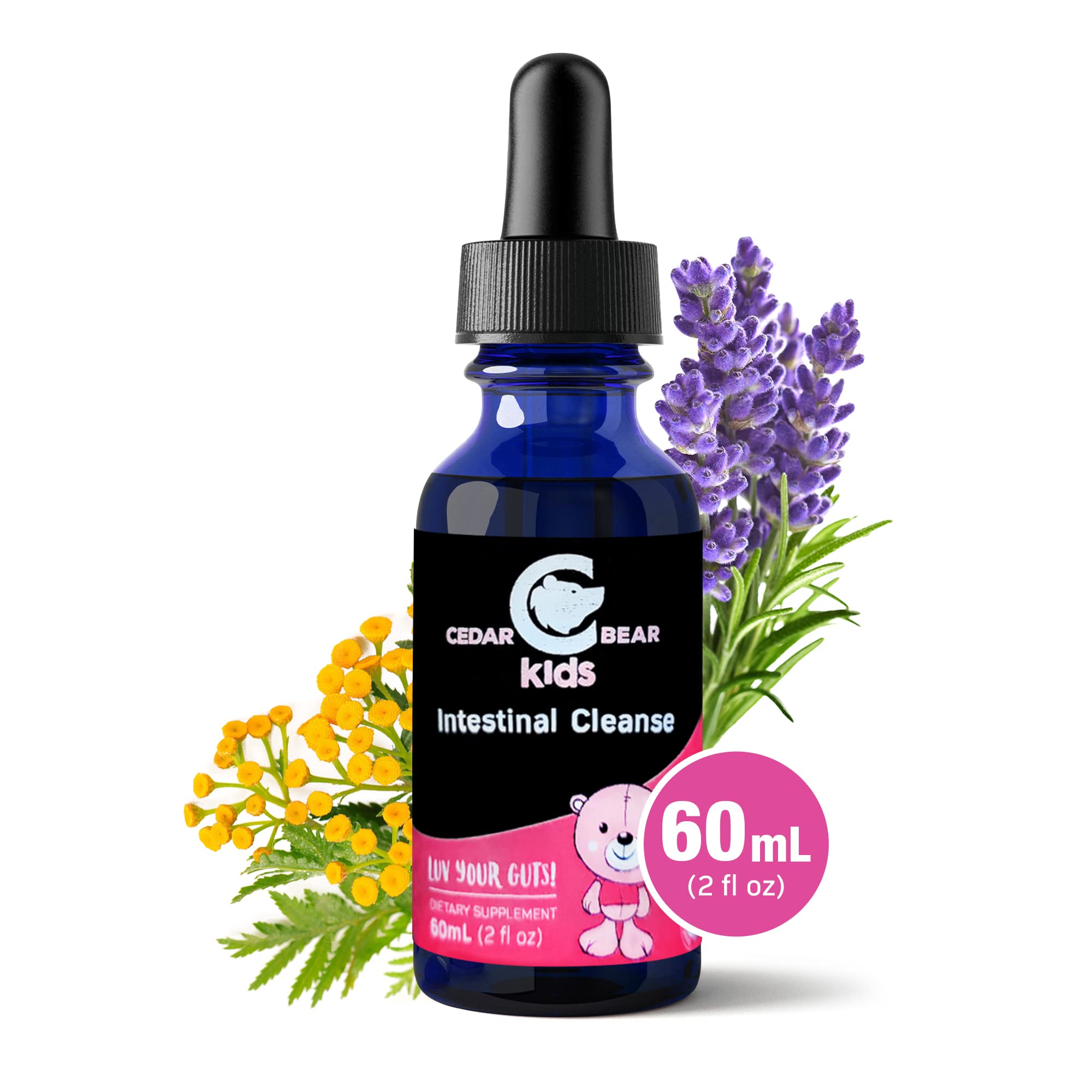 Cedar Bear - Intestinal Cleanse for Kids, Liquid Herbal Supplement for Detox Cleanse Cedar Bear NaturalesUS supplements