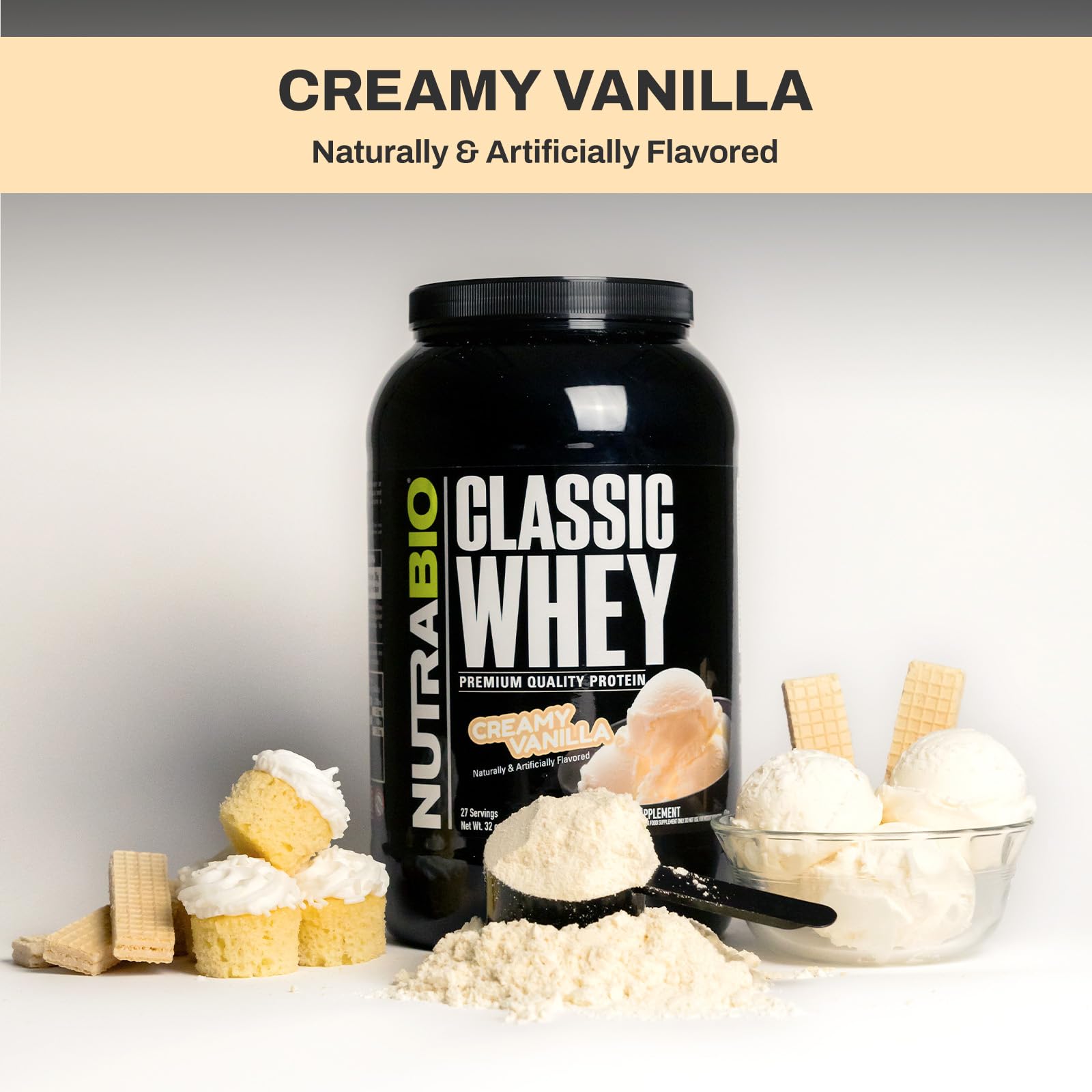 NutraBio Classic Whey Protein Powder- 25G of Protein Per Scoop - Full-Spectrum Amino NutraBioUS supplements