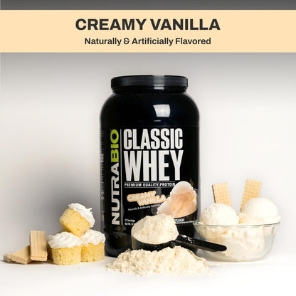 NutraBio Classic Whey Protein Powder- 25G of Protein Per Scoop - Full-Spectrum Amino NutraBioUS supplements