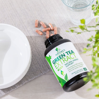 Green Tea Extract Capsules 1000mg 98% Standardized EGCG - 3X Strength for Natural Nature's NutritionUS supplements