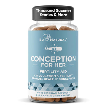 Eu Natural Conception for Her Fertility Supplements for Women - Ovulation, Hormonal Balance & Regular Cycle Support - Myo-Inositol, Folate, Folic Acid & Vitex - 60 Vegetarian Capsules Eu NaturalAu supplements