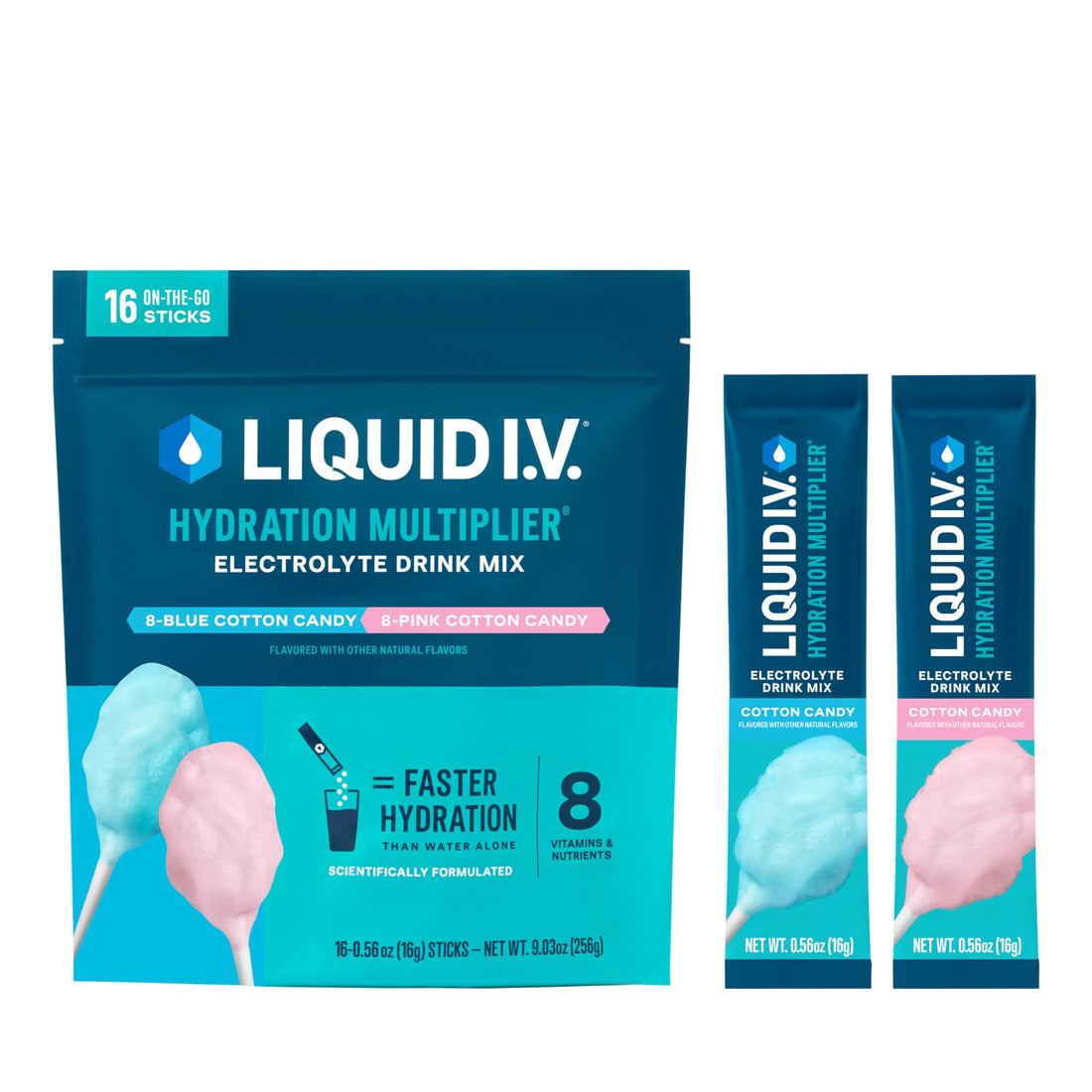 Liquid I.V.® Hydration Multiplier - Cotton Candy | Electrolyte Powder Drink Mix | 1 Pack (16 Servings) Liquid I.V.US supplements