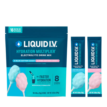 Liquid I.V.® Hydration Multiplier - Cotton Candy | Electrolyte Powder Drink Mix | 1 Pack (16 Servings) Liquid I.V.US supplements