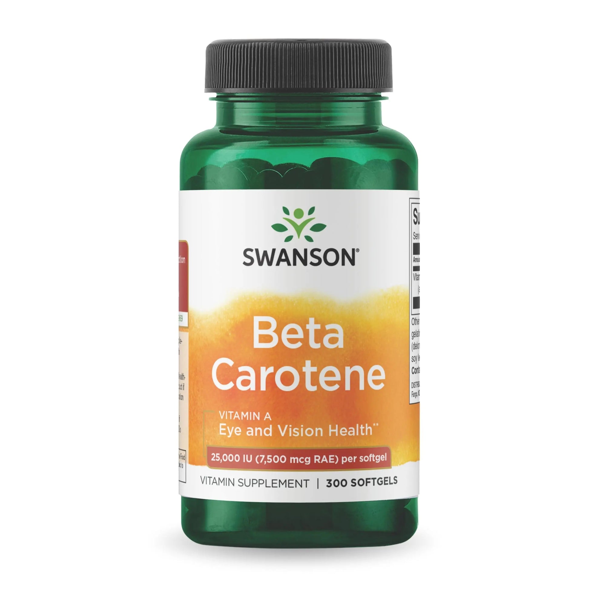 Swanson Beta-Carotene Vitamin A 25,000 IU Eye and Skin Health Supplement for Adults Seeking Vision and Immune Support - 7,500 mcg (300 Softgels) SwansonAu supplements