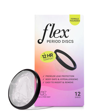 Flex Menstrual Discs | Disposable Period Discs | Reduce Cramps & Dryness | Beginner-Friendly Tampon Alternative | Capacity of 5 Super Tampons | Made in Canada | 12 Count FLEXAu supplements