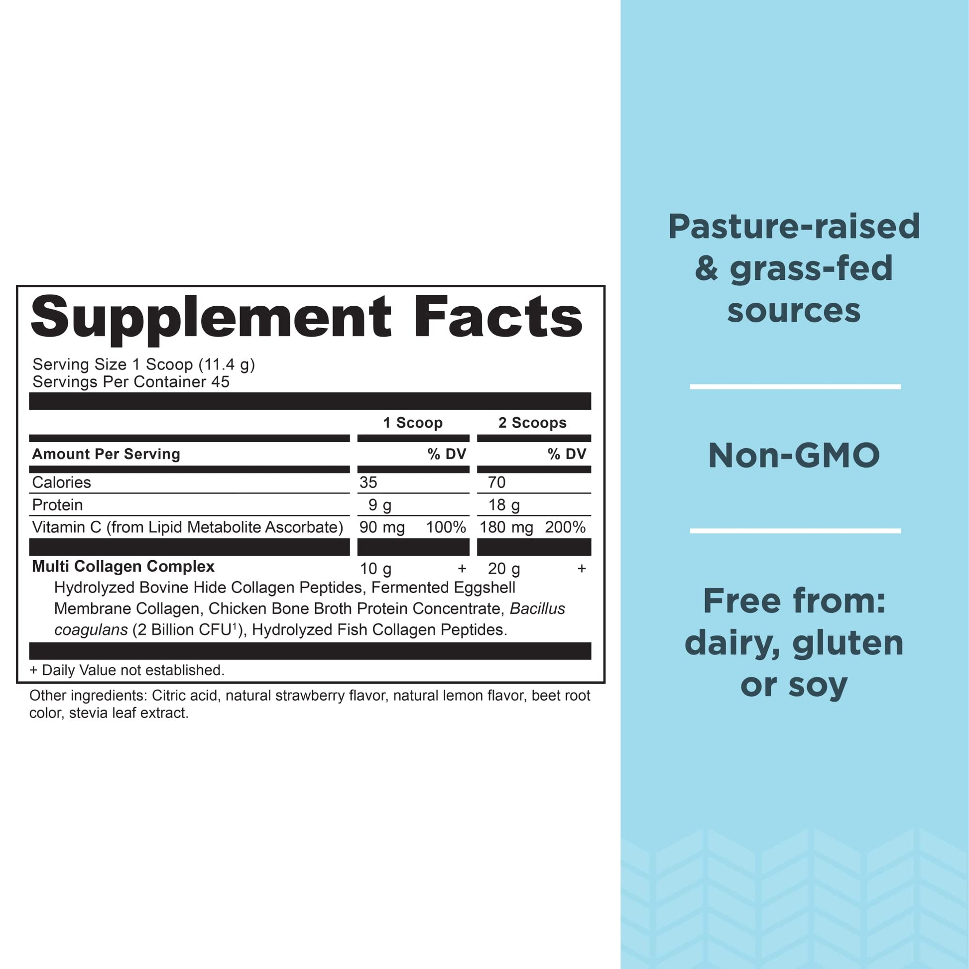 Ancient Nutrition Collagen Powder Protein, Multi Collagen Protein Powder, Strawberry Lemo Ancient NutritionUS supplements