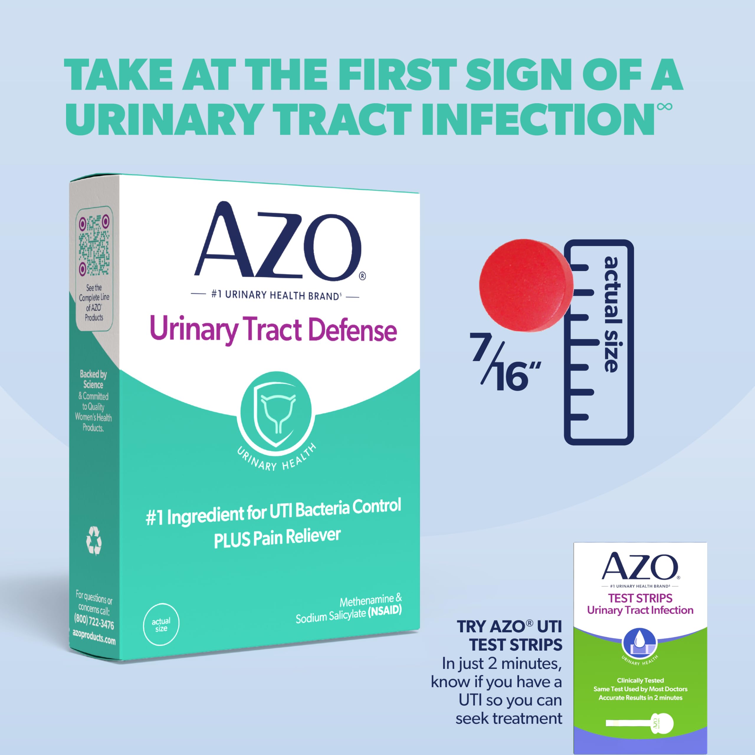 AZO Urinary Tract Defense Antibacterial Protection, FSA/HSA Eligible, Helps Control a UTI Until You Can See a Doctor, from The No. 1 Most Trusted Urinary Health Brand, 24 Count (Pack of 1) AZOAu supplements