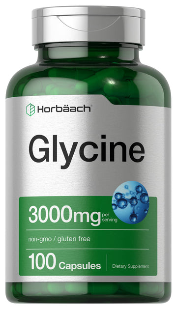 Glycine 3000 mg 100 Capsules | Non-GMO, Gluten Free Glycine Supplement | by Horbaach HorbäachAu supplements