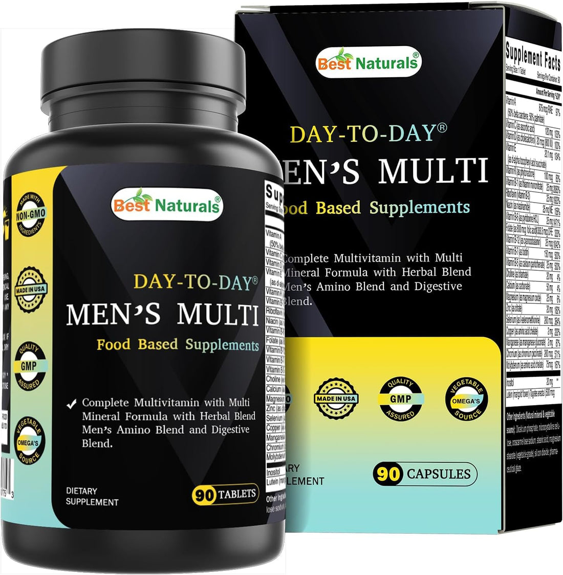 Best Naturals Day-to-Day Men's Multivitamin Food Based Supplement with Vitamin A, L-Arginine, L-Glutamine, L-Lysine- 90 Tablets Best NaturalsAu supplements