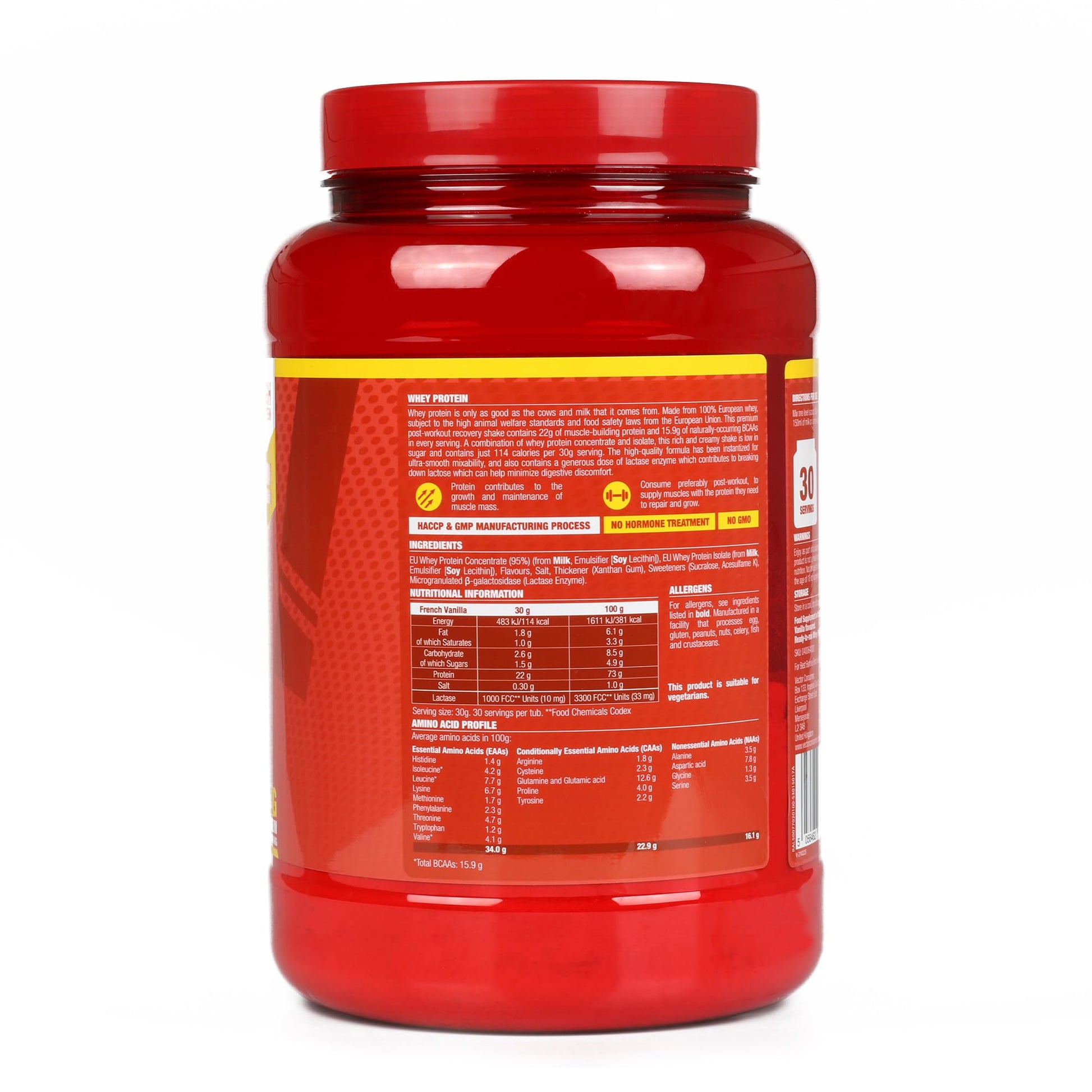 LFC Whey Protein Powder Strawberry Flavour 908g 15.5g Naturally-Occurring BCAAs 21g Protein Vector ConsumerAu supplements