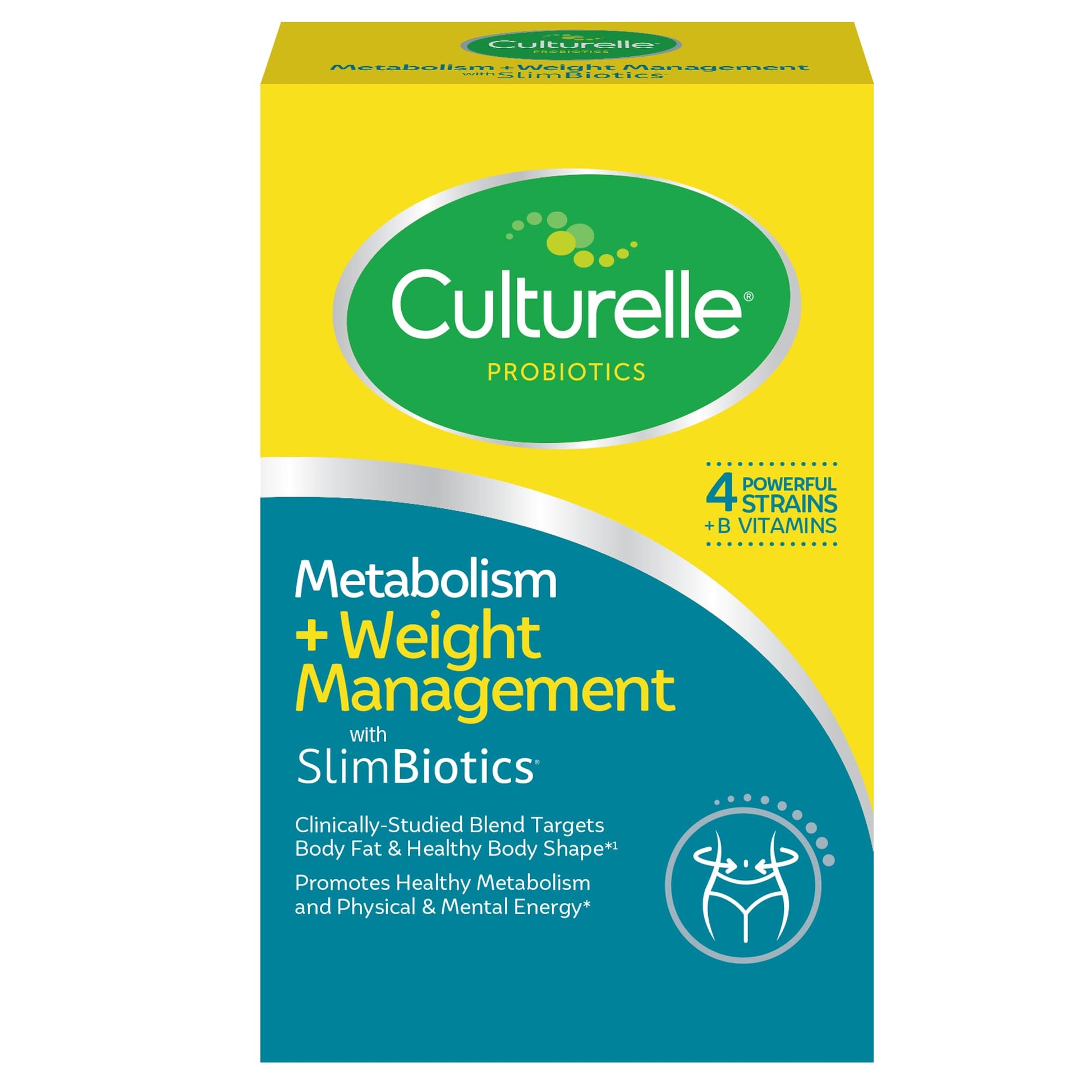 Culturelle Metabolism + Weight Management with SlimBiotics® Probiotic Capsules – 30 Count – Helps Safely Manage Weight - Promotes Healthy Metabolism and Physical & Mental Energy CulturelleAu supplements