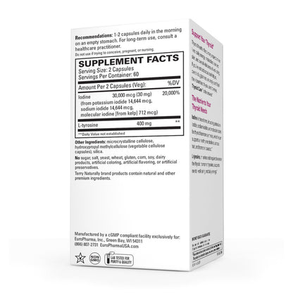 Terry Naturally Thyroid Care - 120 Capsules - Complete Metabolic Function - with Iodine Terry NaturallyUS supplements