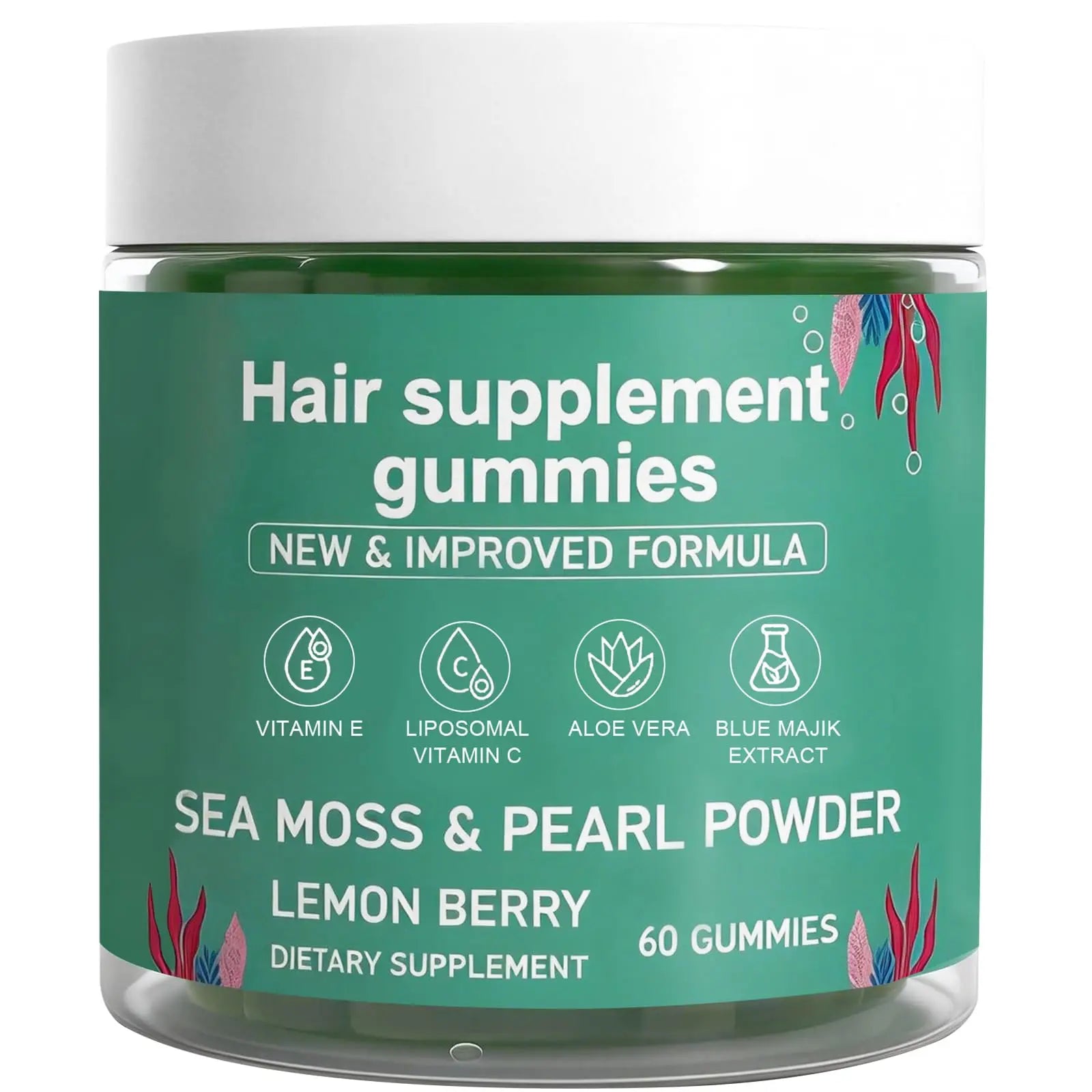 YATIME Hair Loss Gummies,Sea Moss Gummies with Vitamin C, Vitamin E, Aloe Vera, Pearl Powder Support Faster Hair Growth YATIMEAu supplements