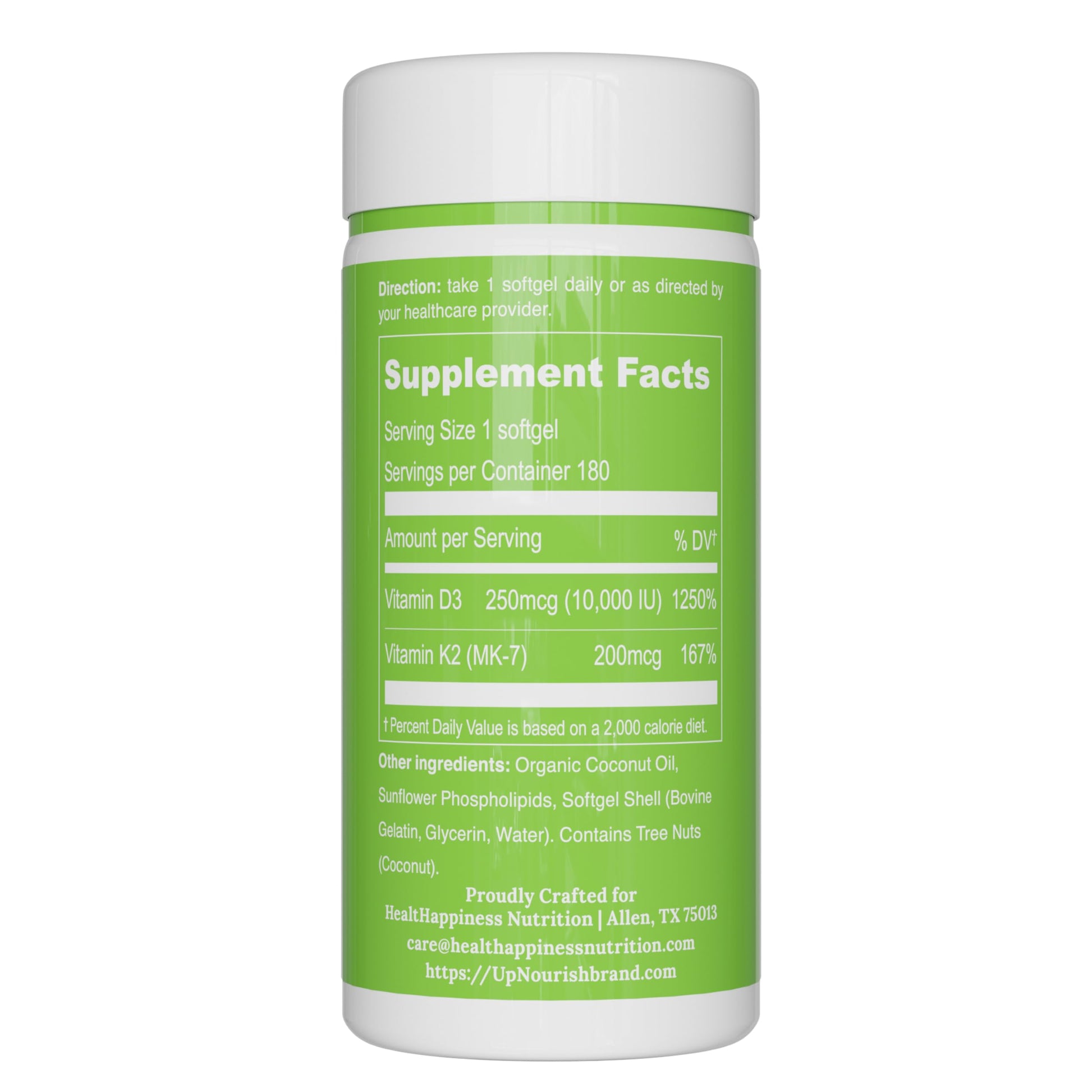 UpNourish Liposomal D3 K2 Vitamin 10000 IU D3 and K2 MK-7 200 mcg - 180 Vitamin D3 k2 (Vitamina D3 con K2) Mini Softgels - Easy to Swallow K2 D3 Vitamin UpNourishAu supplements