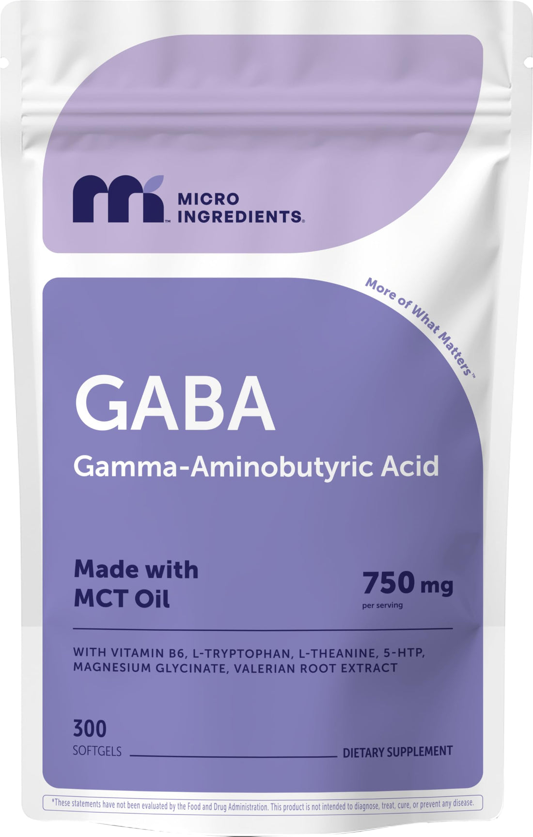 Micro Ingredients GABA 750 mg with MCT Oil, 300 Softgels | Gamma Aminobutyric Acid with Vitamin B6, 5-HTP, L-Theanine, L-Tryptophan & Magnesium Glycinate | Non-GMO, cGMP Manufactured Micro IngredientsAu supplements