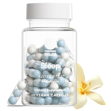 Ritual Sleep BioSeries™ Melatonin: Sleep Aid for Adults, Sleep Supplement with Time Released Capsules, Drug Free Sleep Vitamins for Adults for All Night Sleep Support, 20 Capsules RitualUS supplements