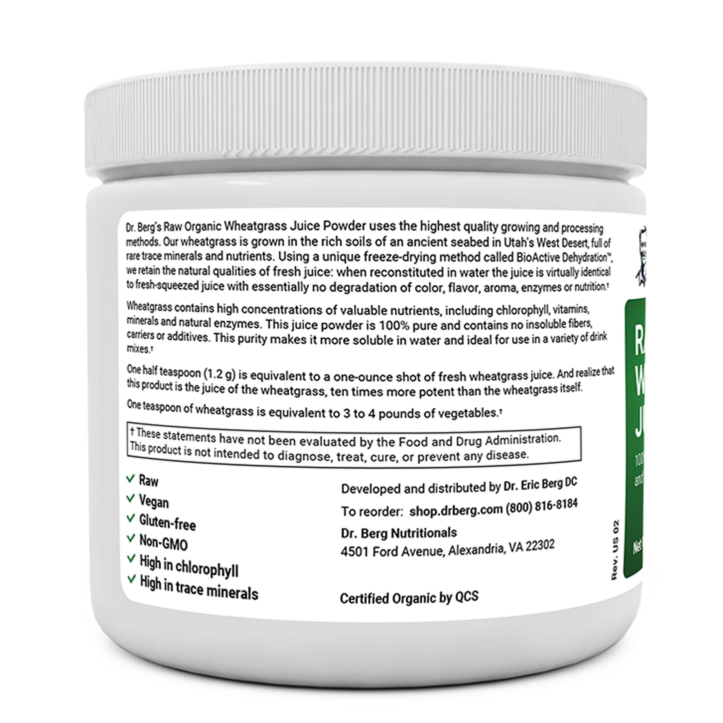 Dr. Berg's Wheatgrass Superfood Powder - Raw Juice Organic Ultra-Concentrated Rich Dr. Berg NutritionalsUS supplements
