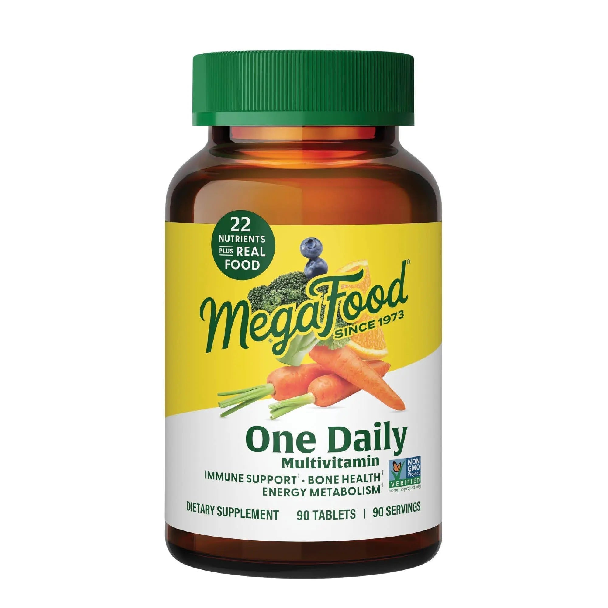 MegaFood One Daily Multivitamin for Women and Men, Immune Support Supplement with Real Food, Vitamin C & Vitamin B, Bone Health, Cellular Energy Metabolism, Vegetarian MegaFoodAu supplements