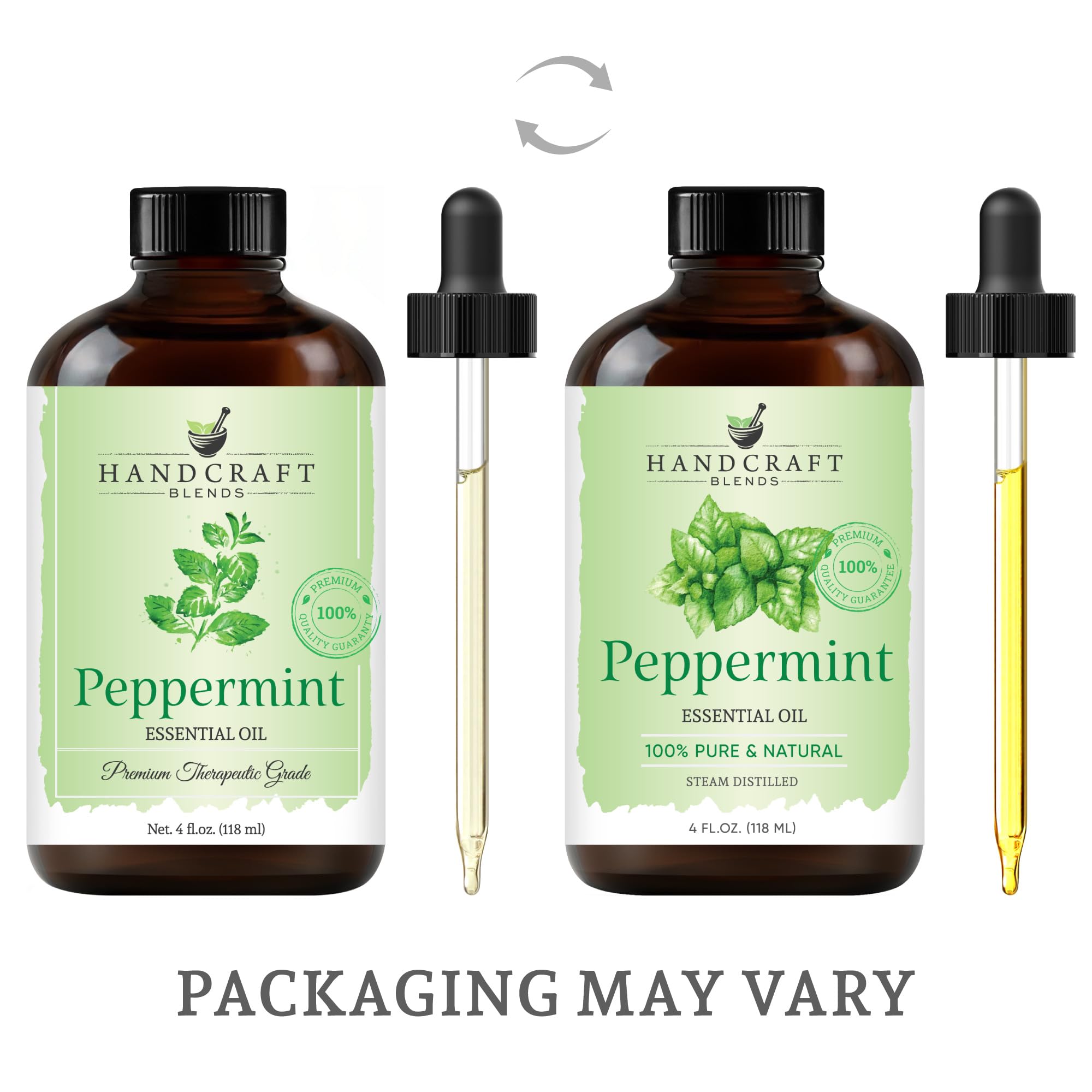 Handcraft Blends Peppermint Essential Oil - Huge 4 Fl Oz - 100% Pure and Natural - Premium Grade Handcraft BlendsAu supplements